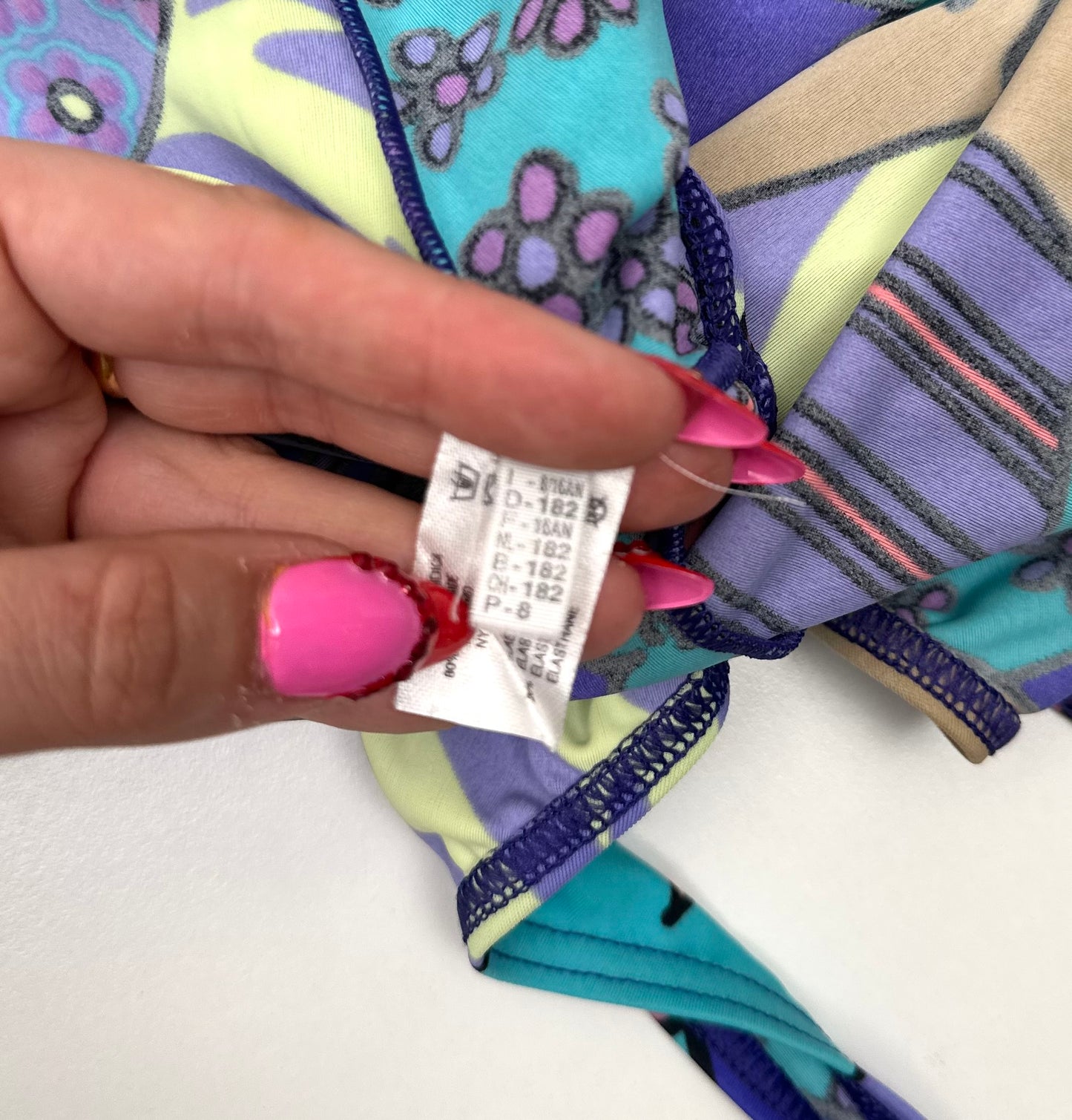 Vintage Swimsuit in Blue Face Print