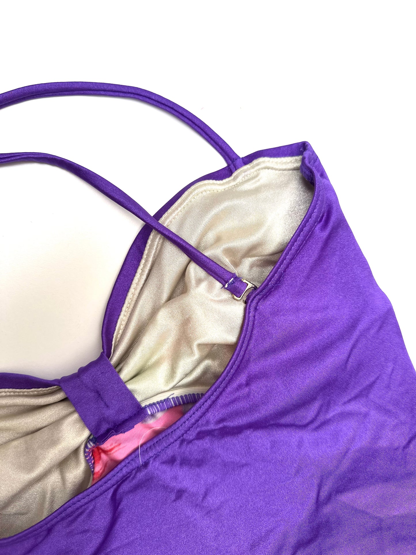 Vintage Strappy Swimsuit in Bold Flower Print