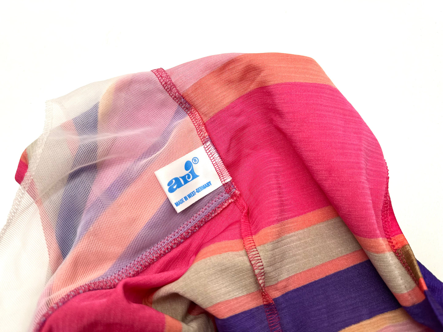 Vintage V-Neck Swimsuit in Pink Stripe