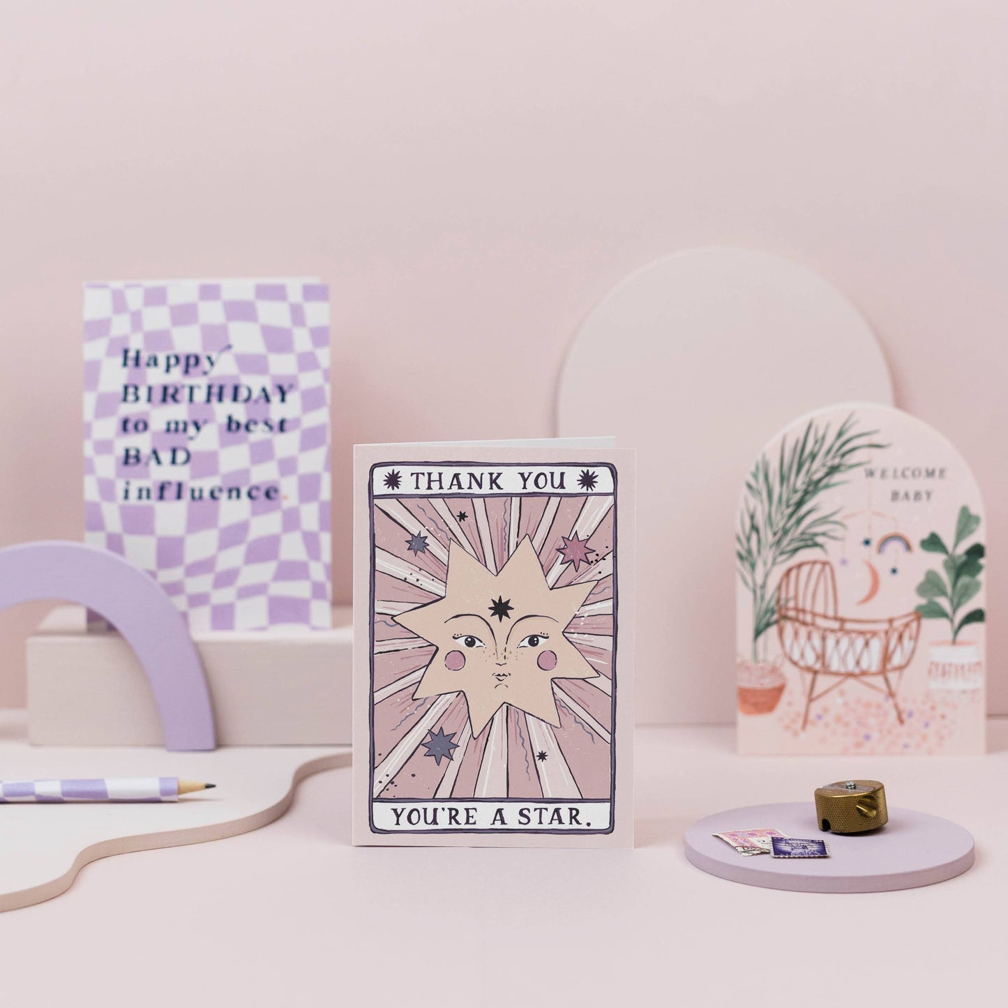'You're a Star' Thank You Greetings Card by Sister Paper Co.