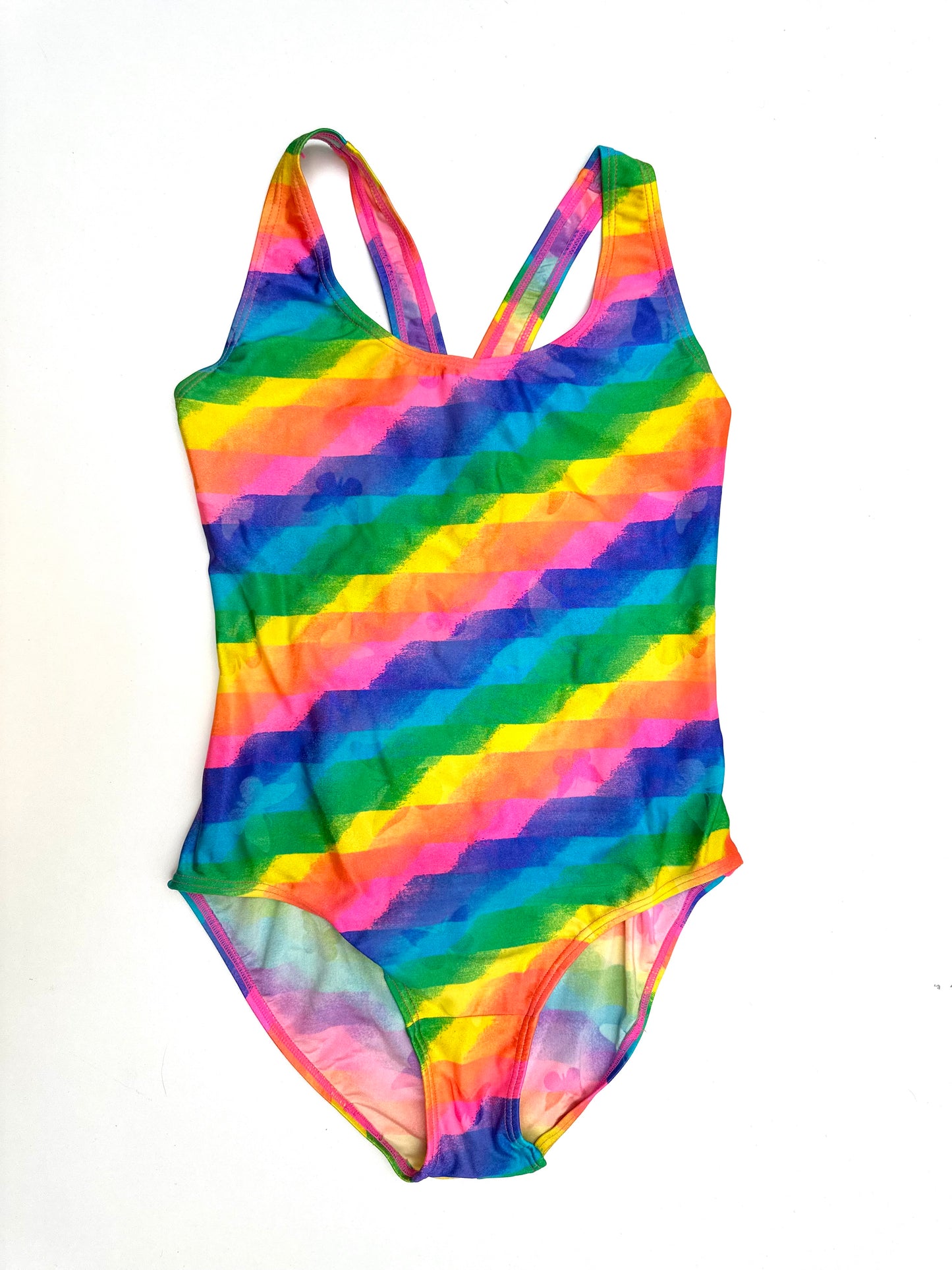 Vintage 80s/90s Swimsuit in Neon Rainbow Print