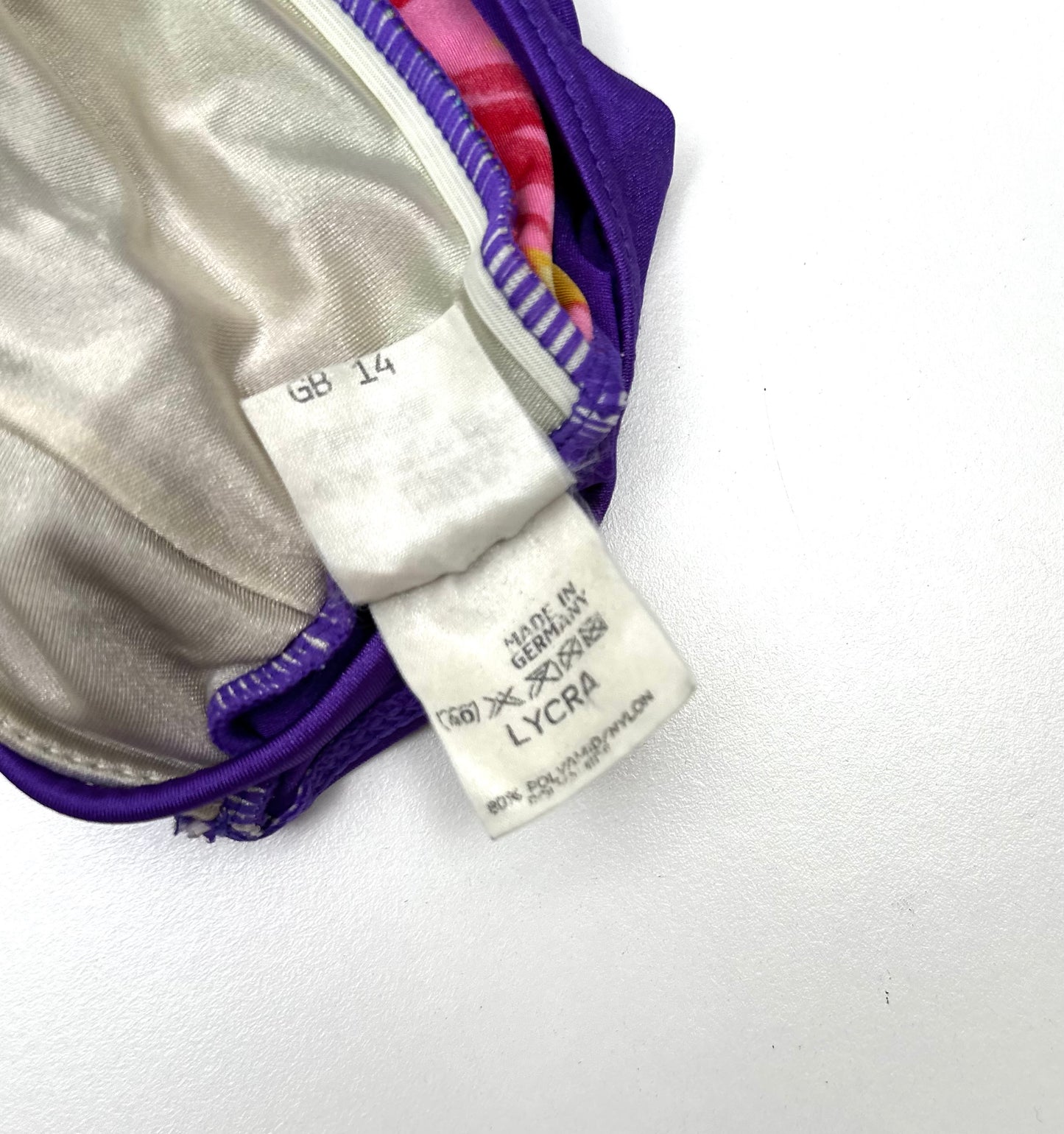 Vintage Strappy Swimsuit in Bold Flower Print