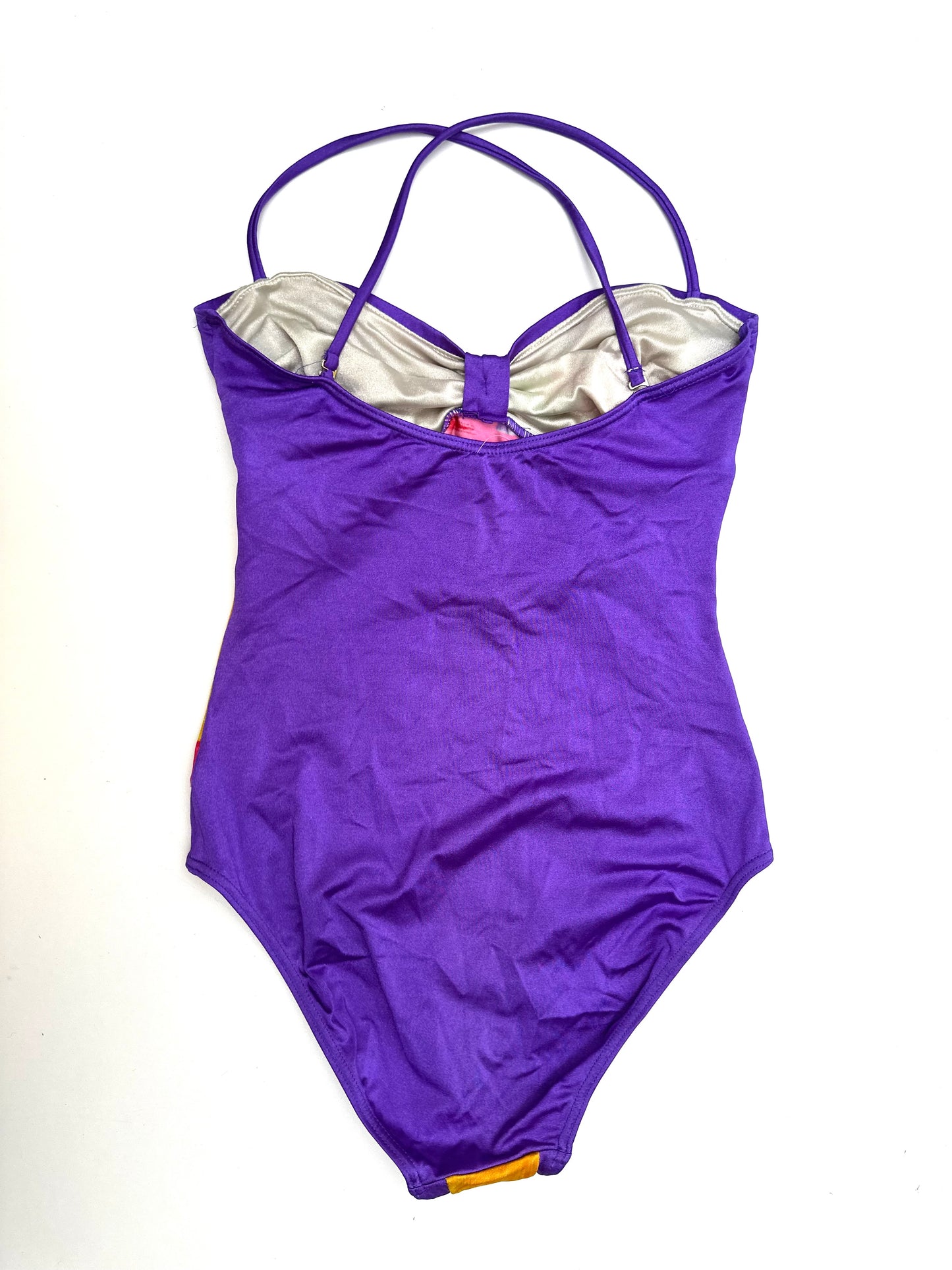 Vintage Strappy Swimsuit in Bold Flower Print