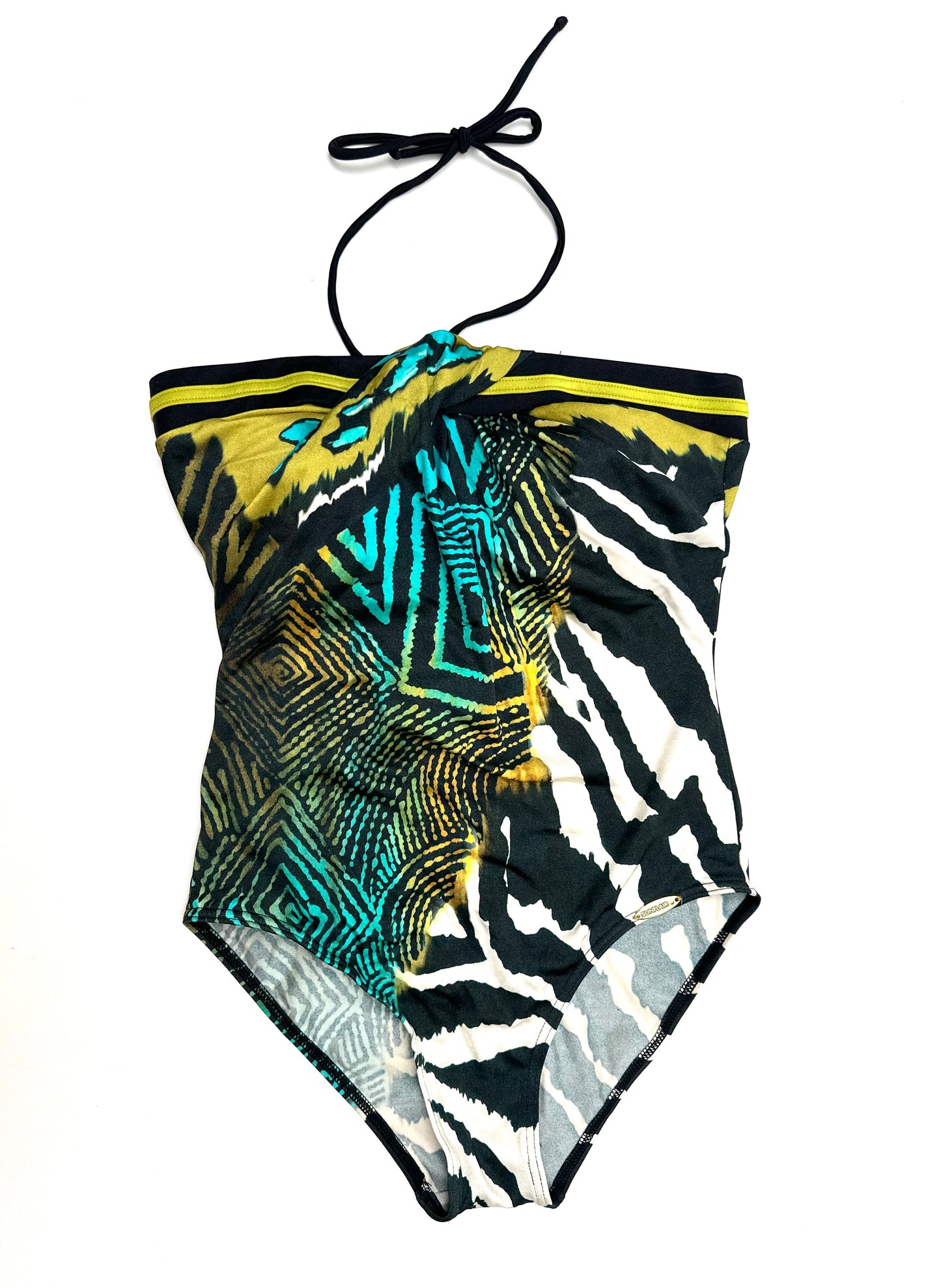 Vintage Bandeau Swimsuit in Wild Animal Print