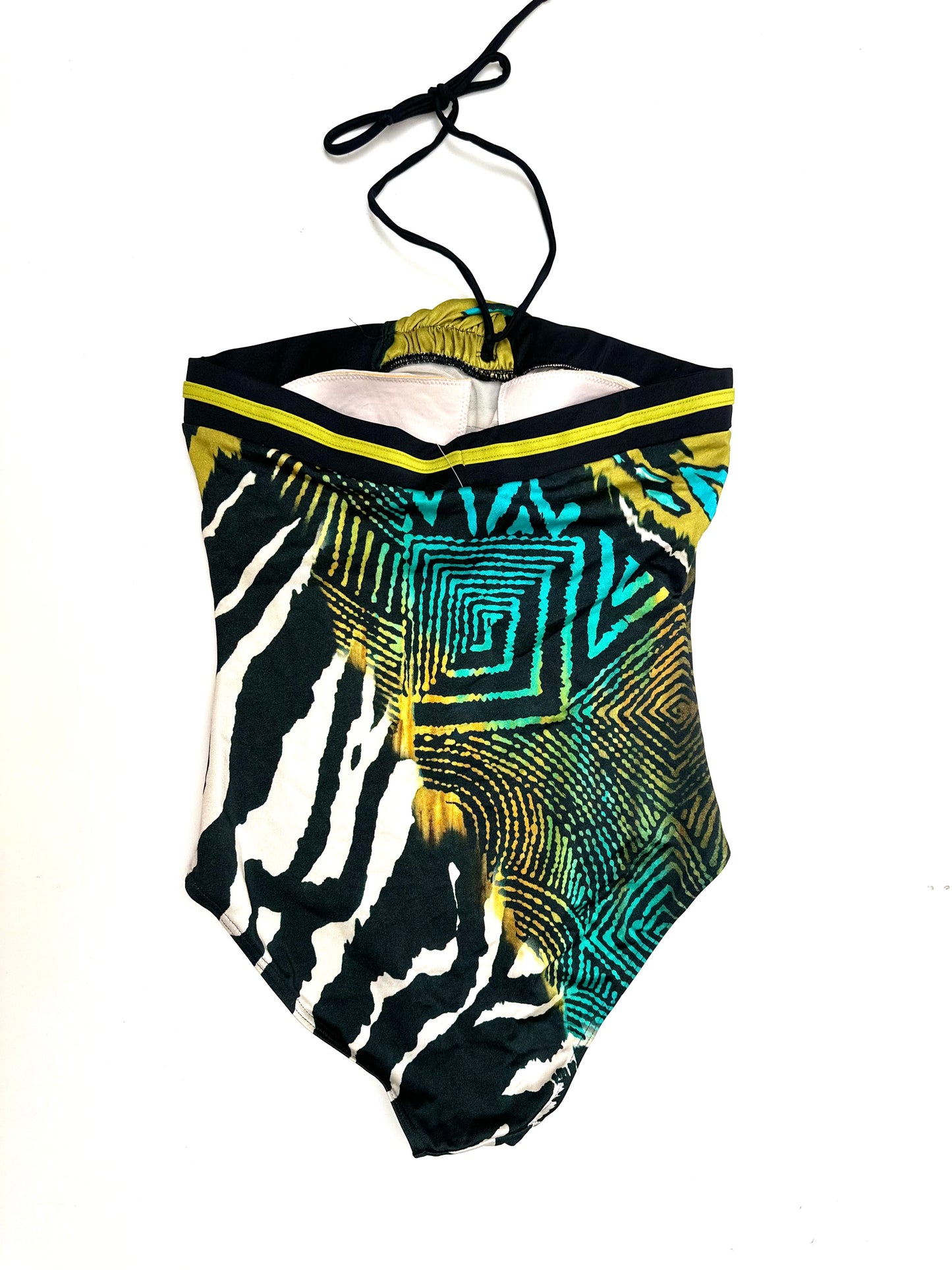 Vintage Bandeau Swimsuit in Wild Animal Print