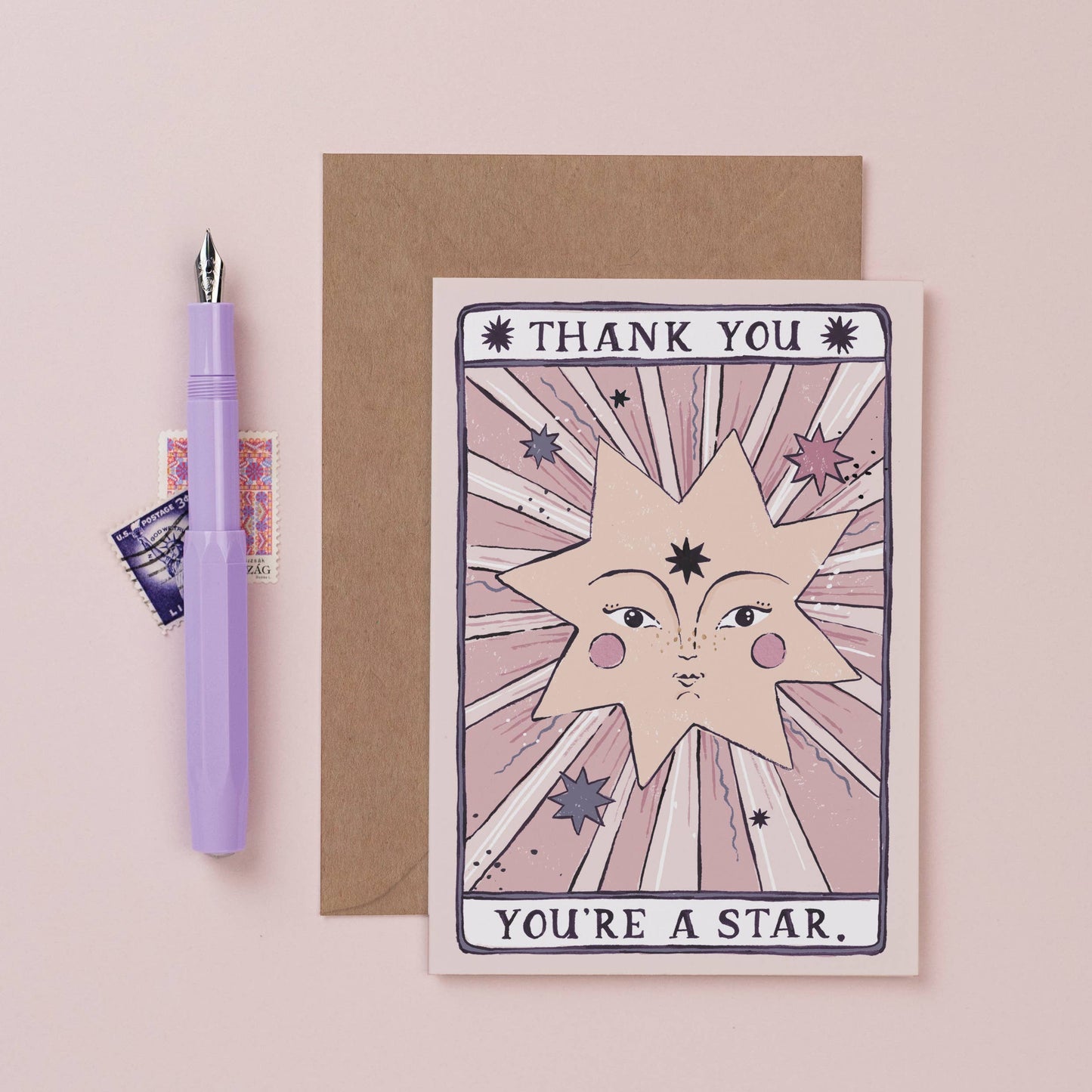 'You're a Star' Thank You Greetings Card by Sister Paper Co.