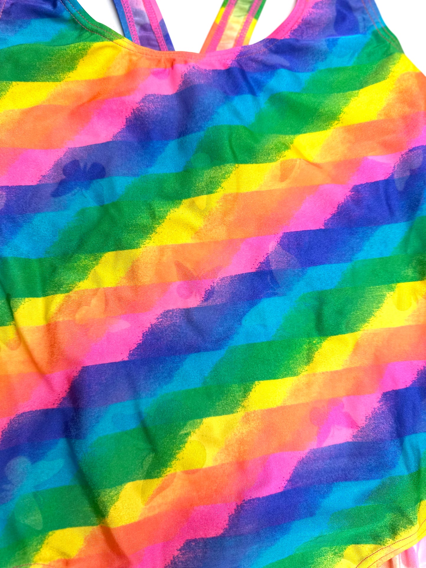 Vintage 80s/90s Swimsuit in Neon Rainbow Print