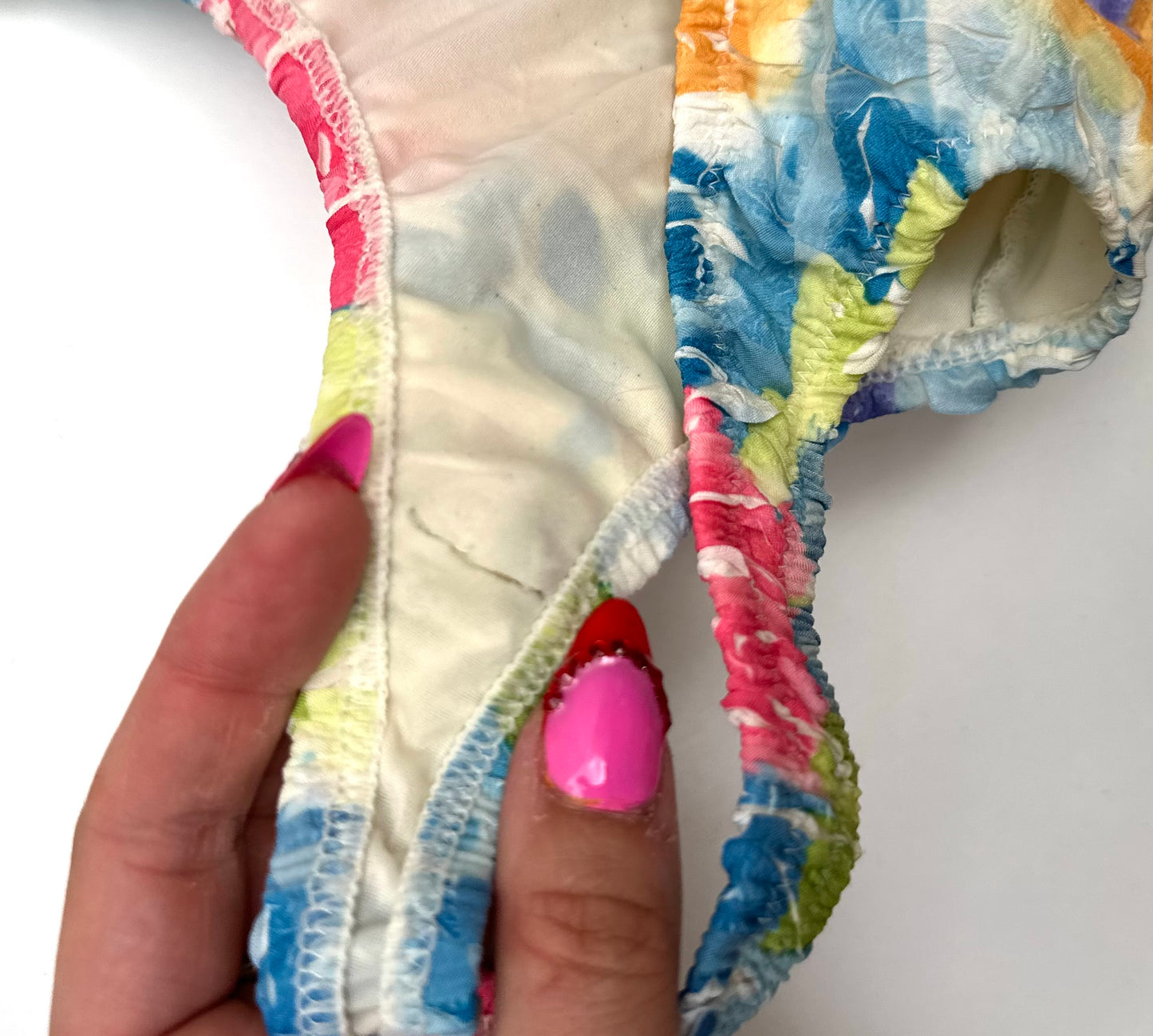 Vintage Swimsuit in Textured Rainbow Shibori