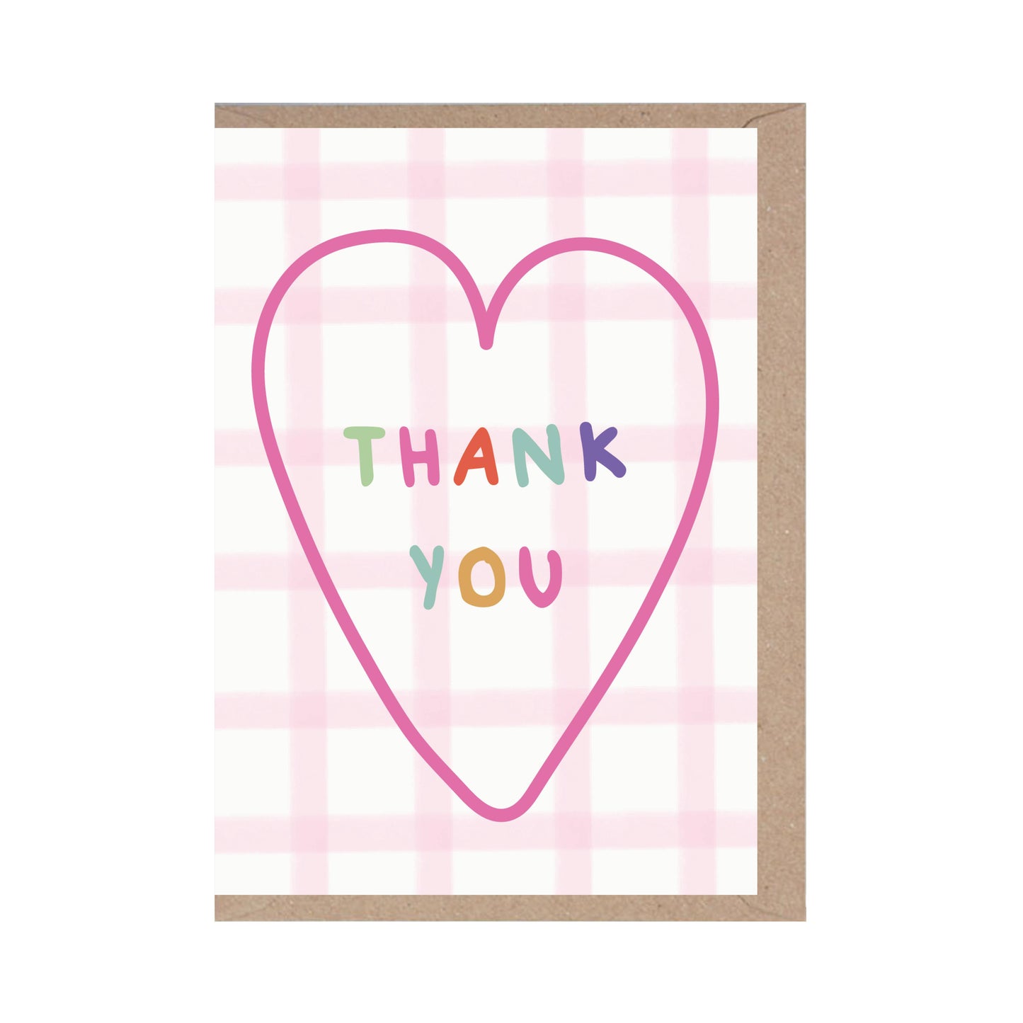 Gingham Thank You Greeting Card by Rumble Cards