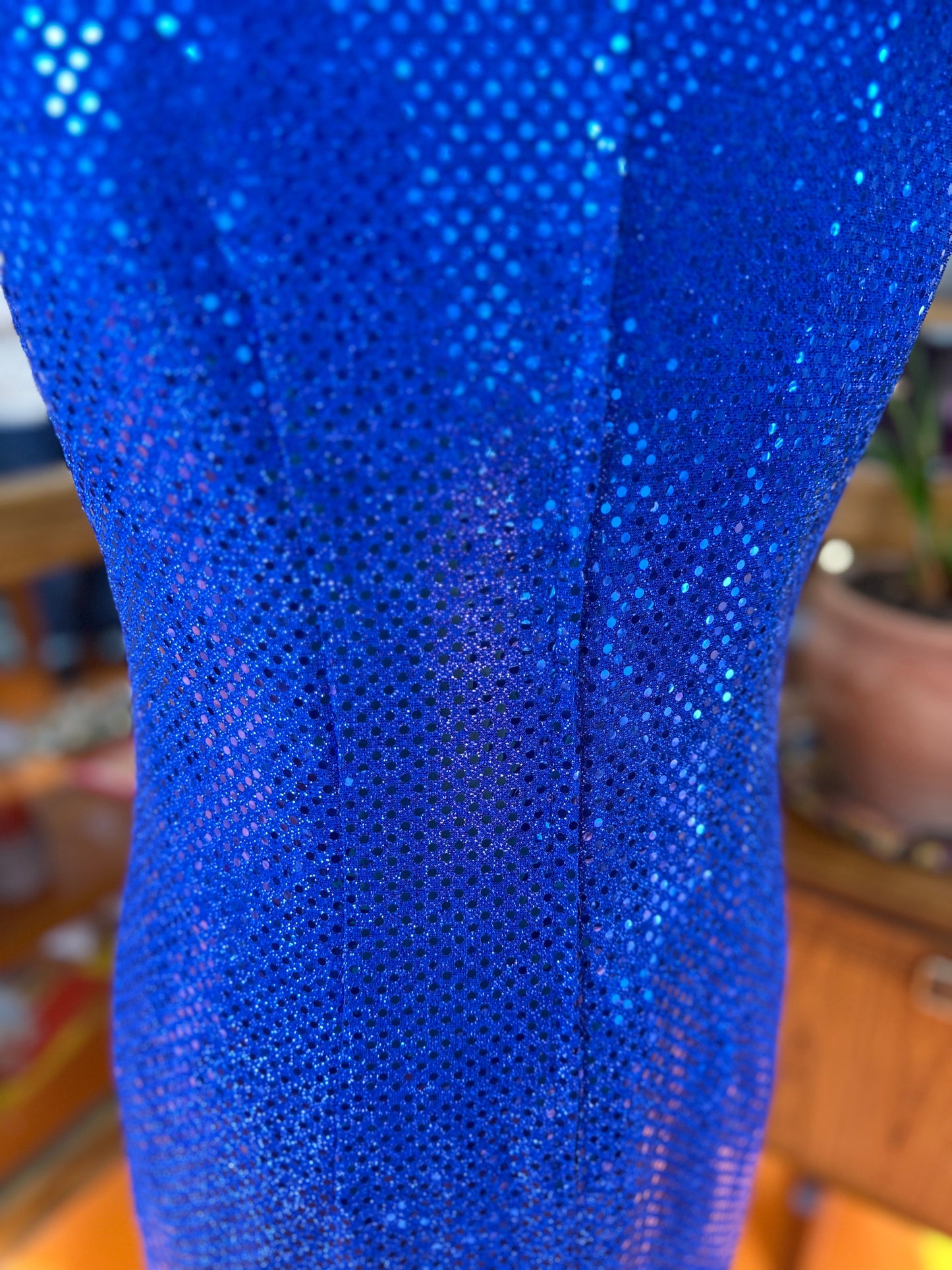 Vintage Blue Sparkle Party Mini Dress