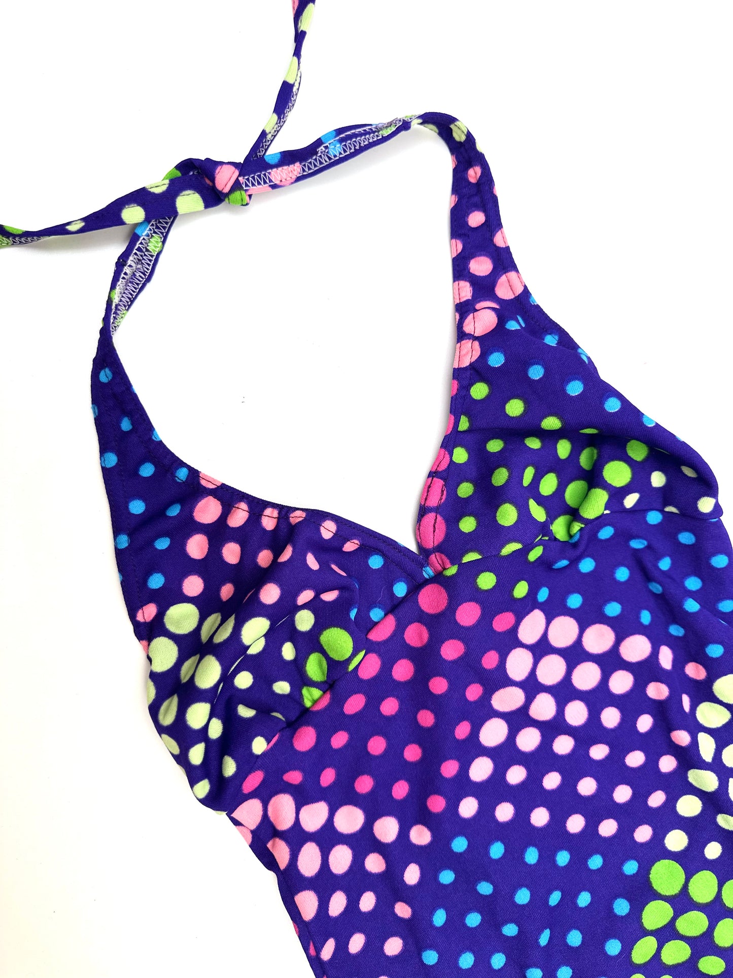Vintage 60s Halter Swimsuit in Colourful Spot Print