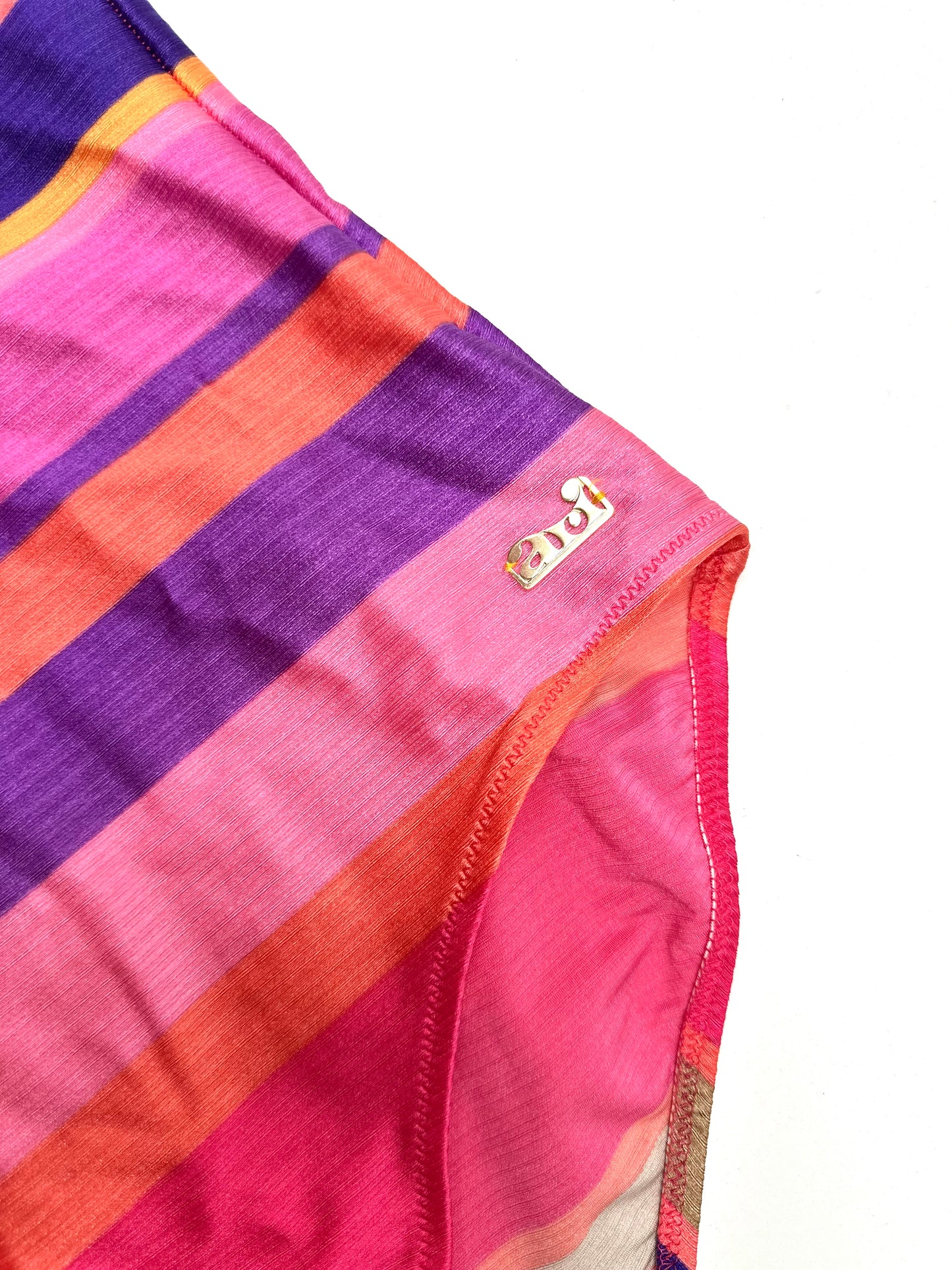 Vintage V-Neck Swimsuit in Pink Stripe