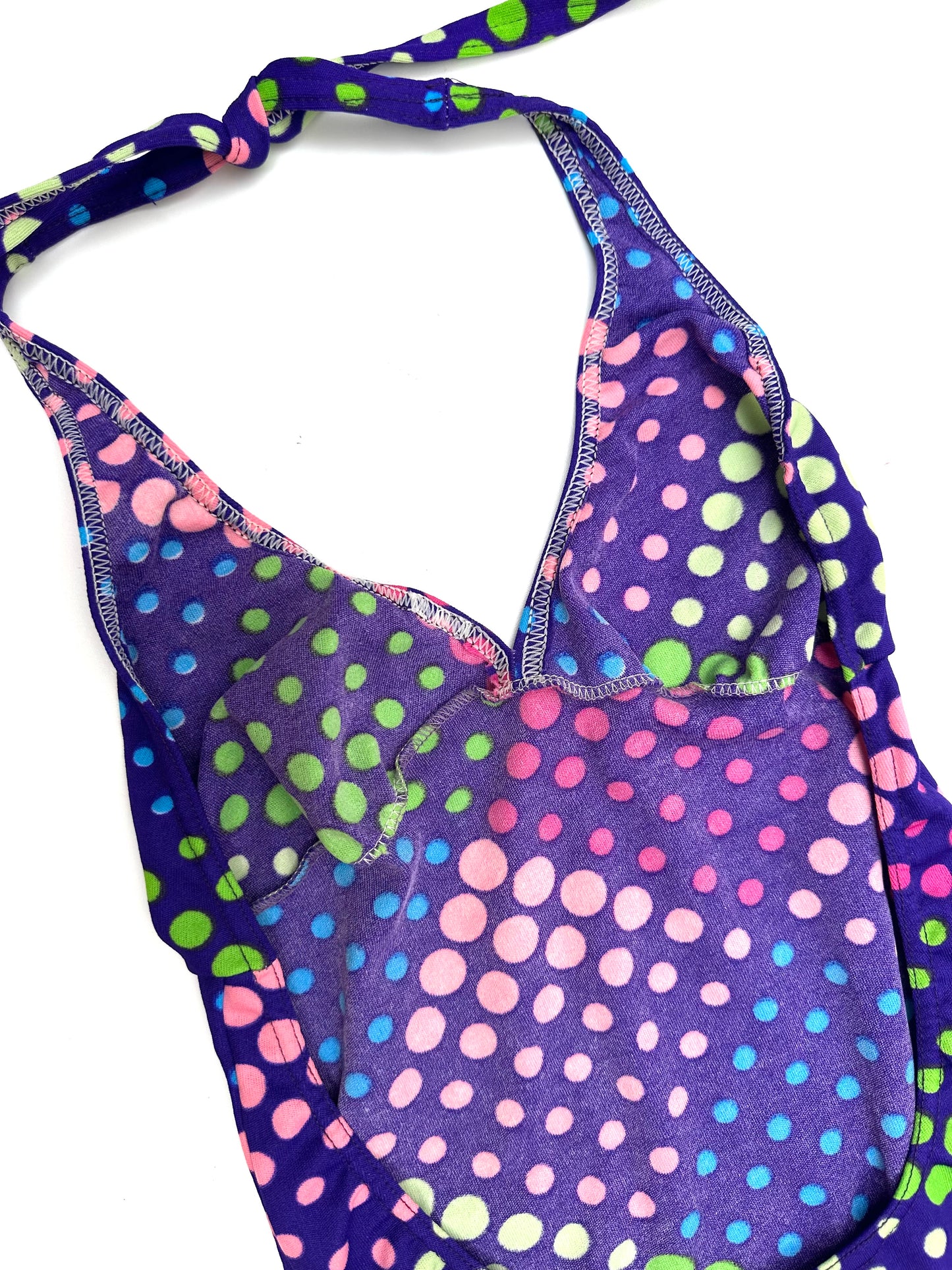 Vintage 60s Halter Swimsuit in Colourful Spot Print
