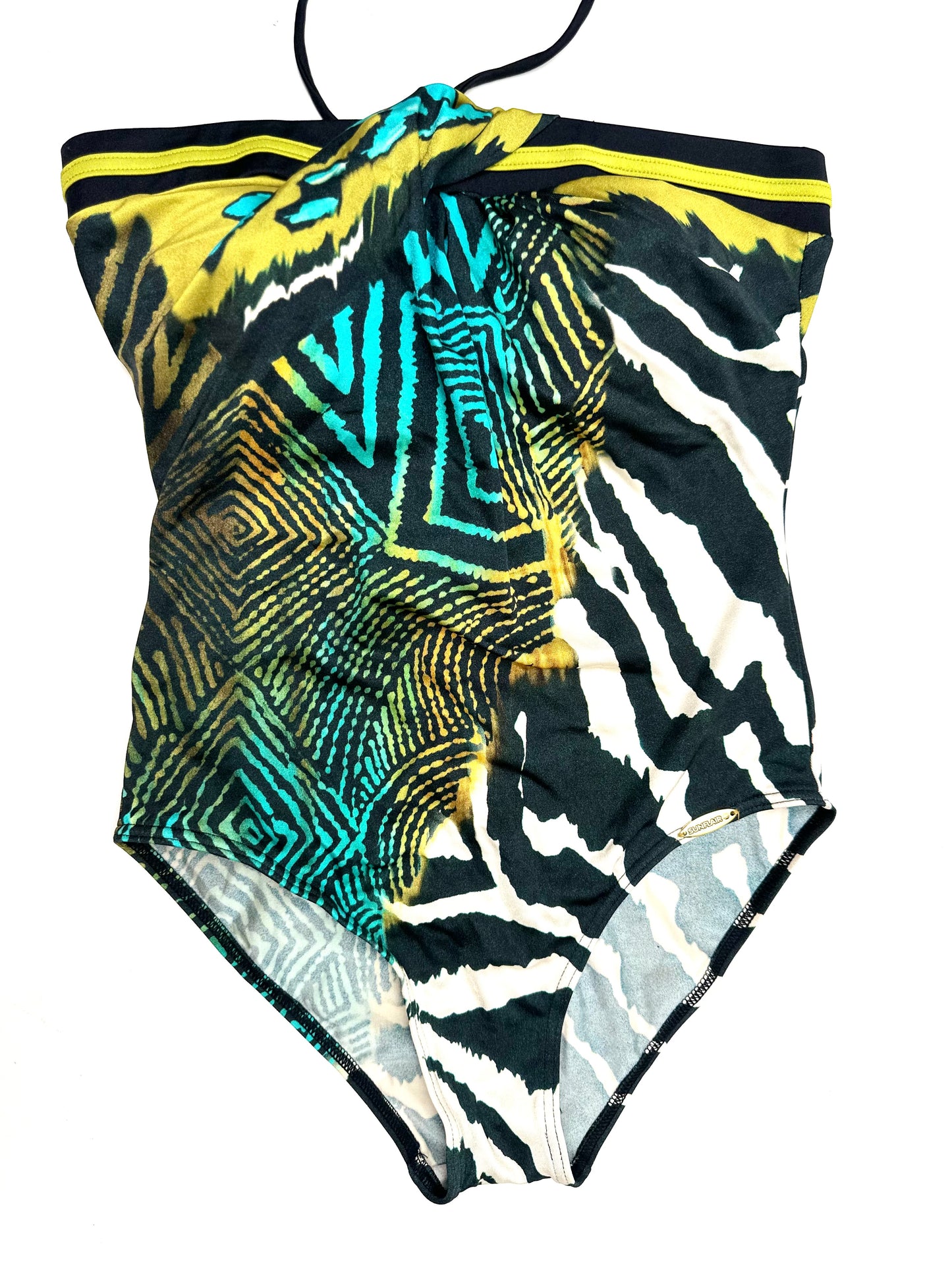 Vintage Bandeau Swimsuit in Wild Animal Print