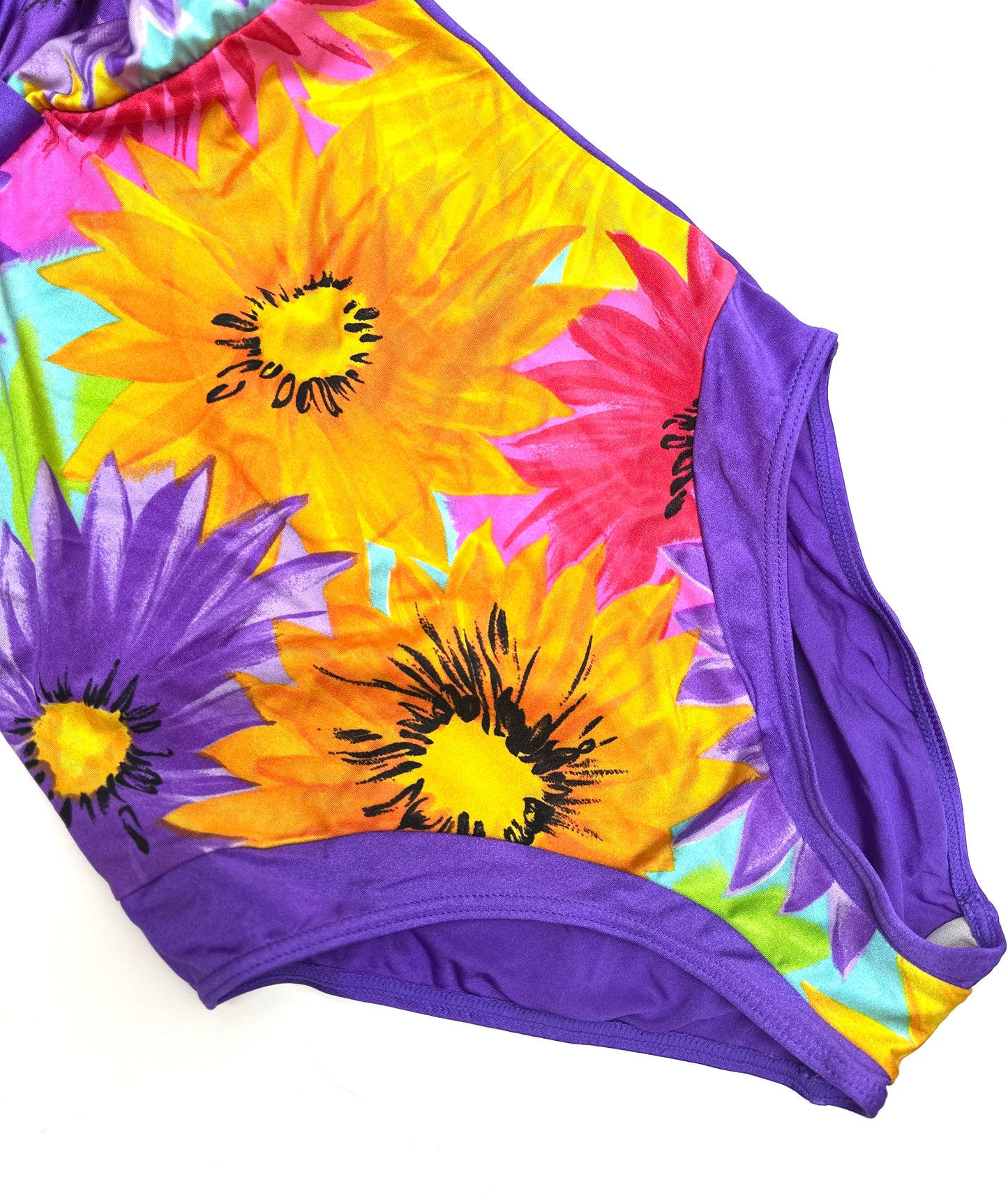 Vintage Strappy Swimsuit in Bold Flower Print