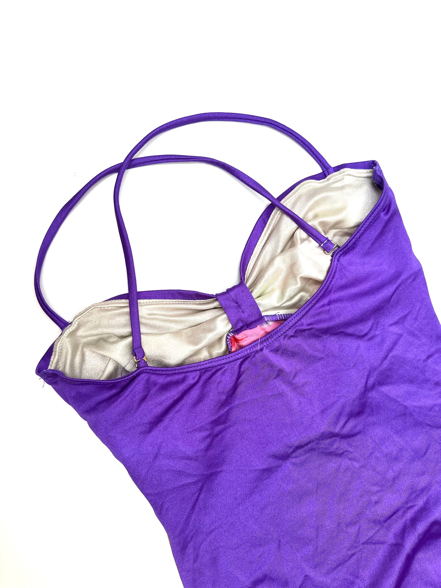 Vintage Strappy Swimsuit in Bold Flower Print