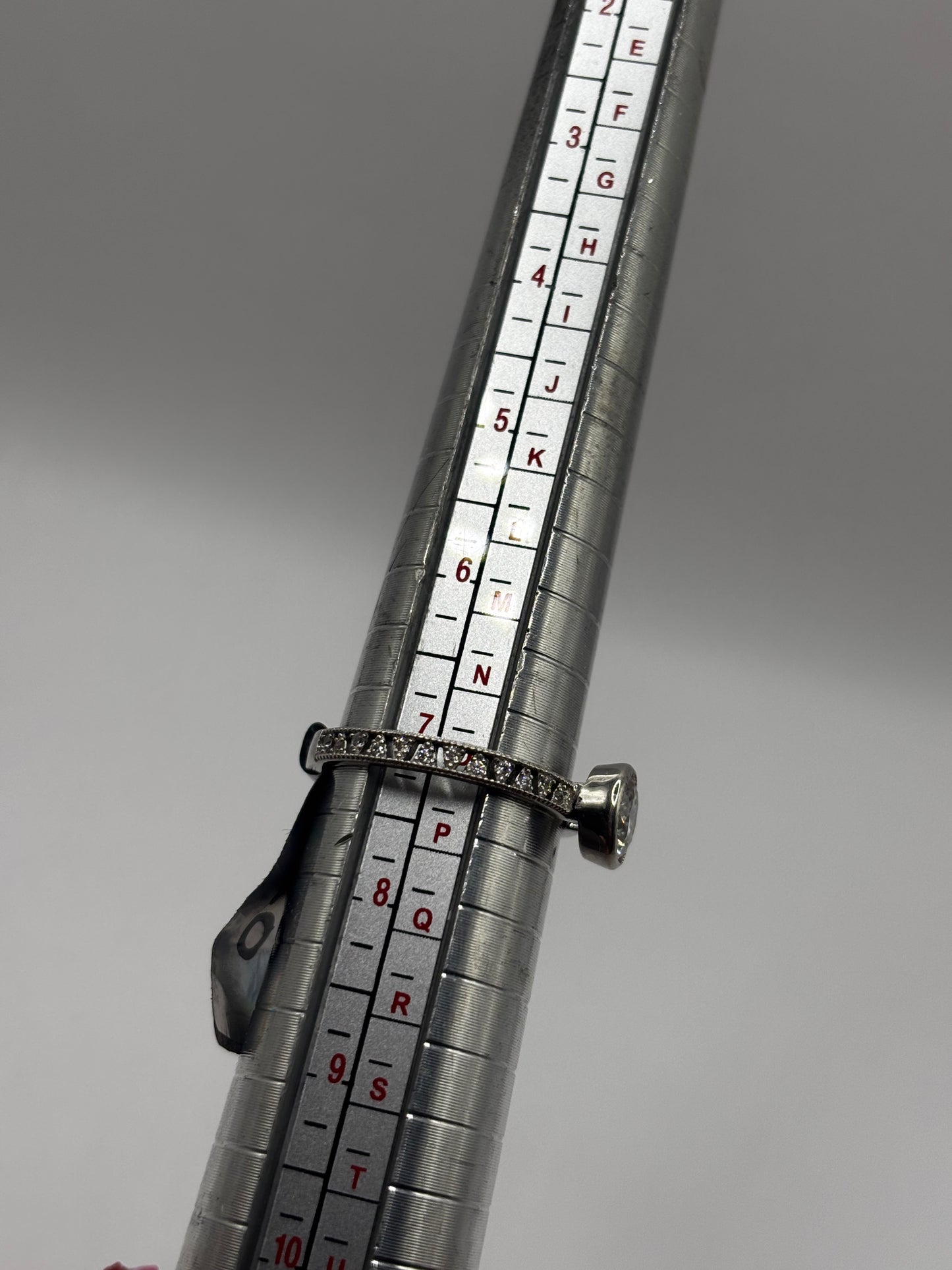 Vintage Sterling Silver Solitaire Cocktail Ring, size O