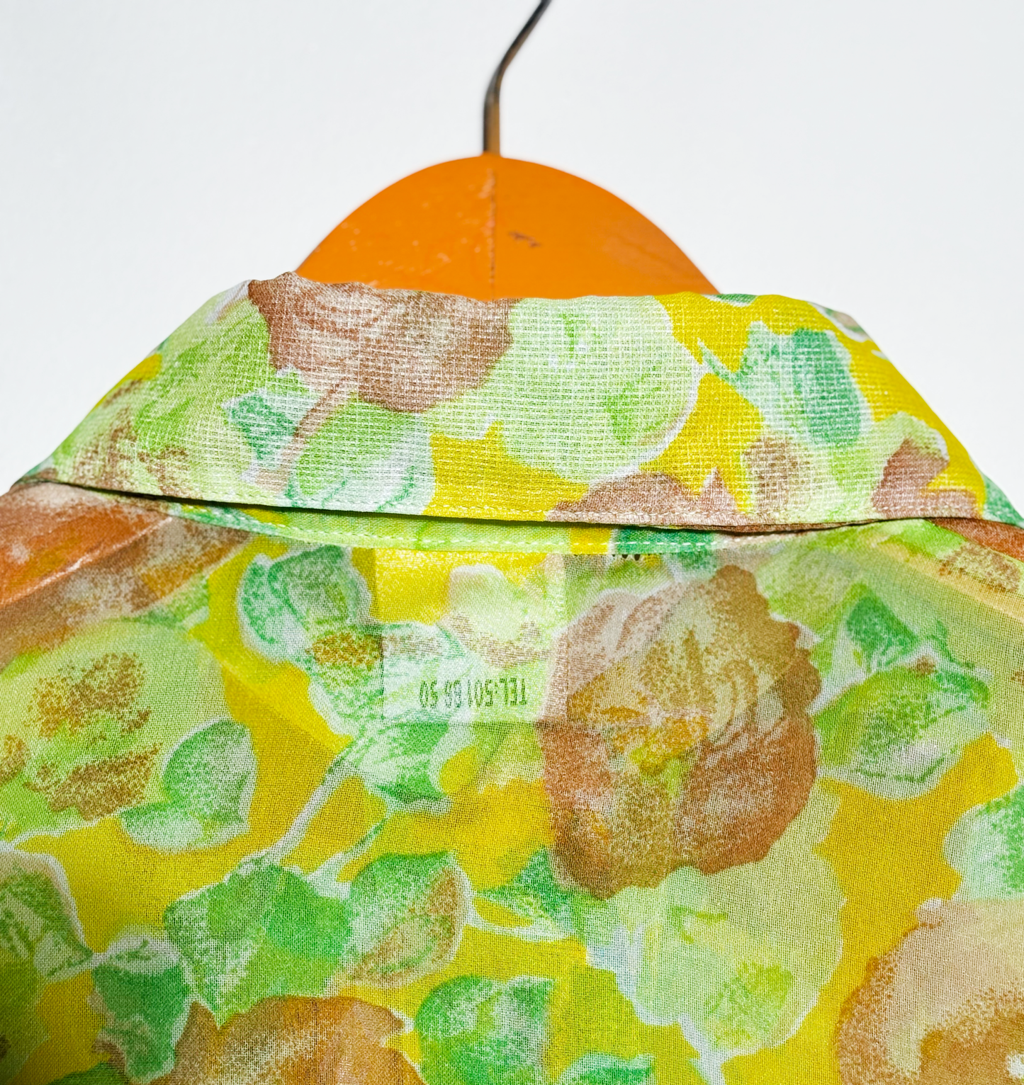 Vintage Sheer Floral Shirt in Yellow & Green