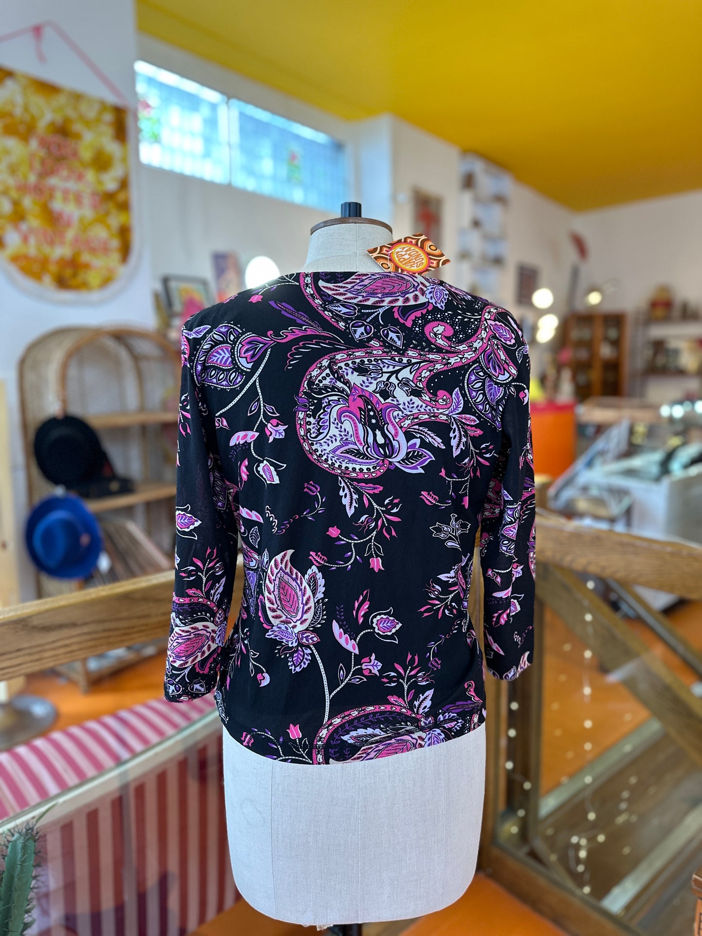 Y2K Stretchy Mesh Blouse with Sequin Details