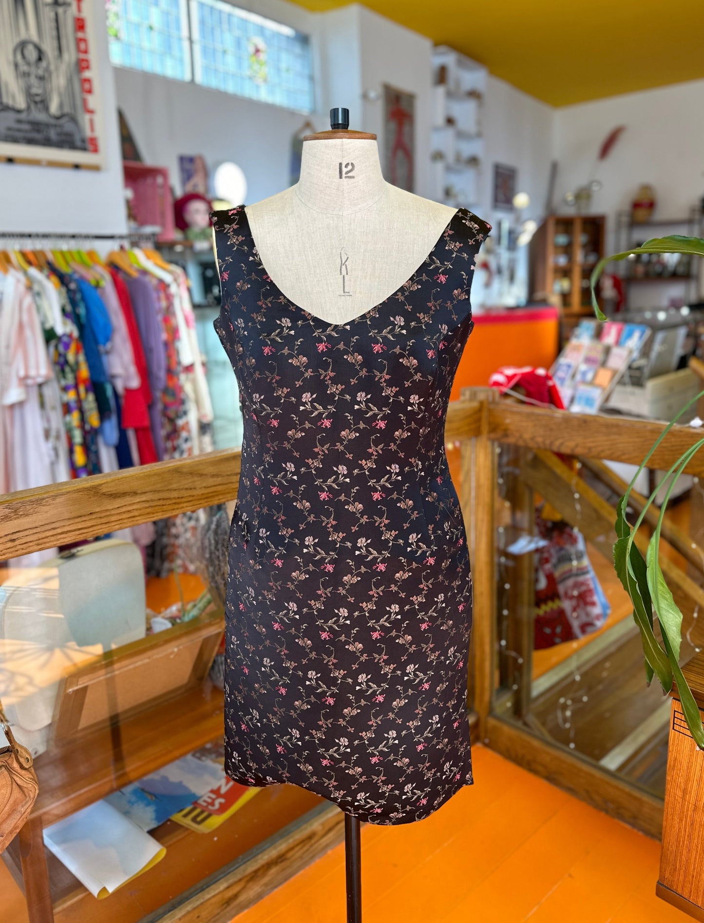 Y2K Mini Dress with Floral Embroidery
