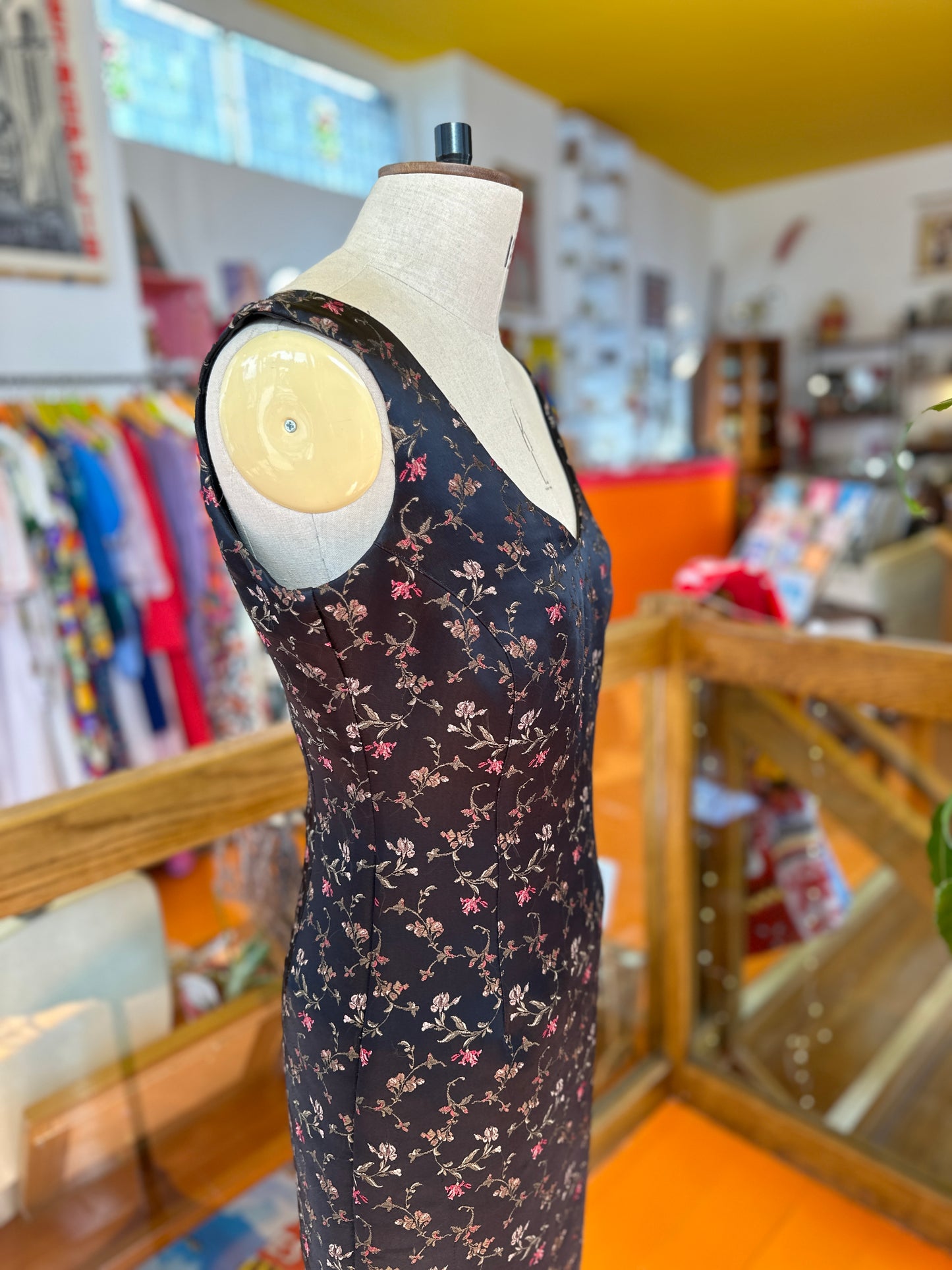 Y2K Mini Dress with Floral Embroidery
