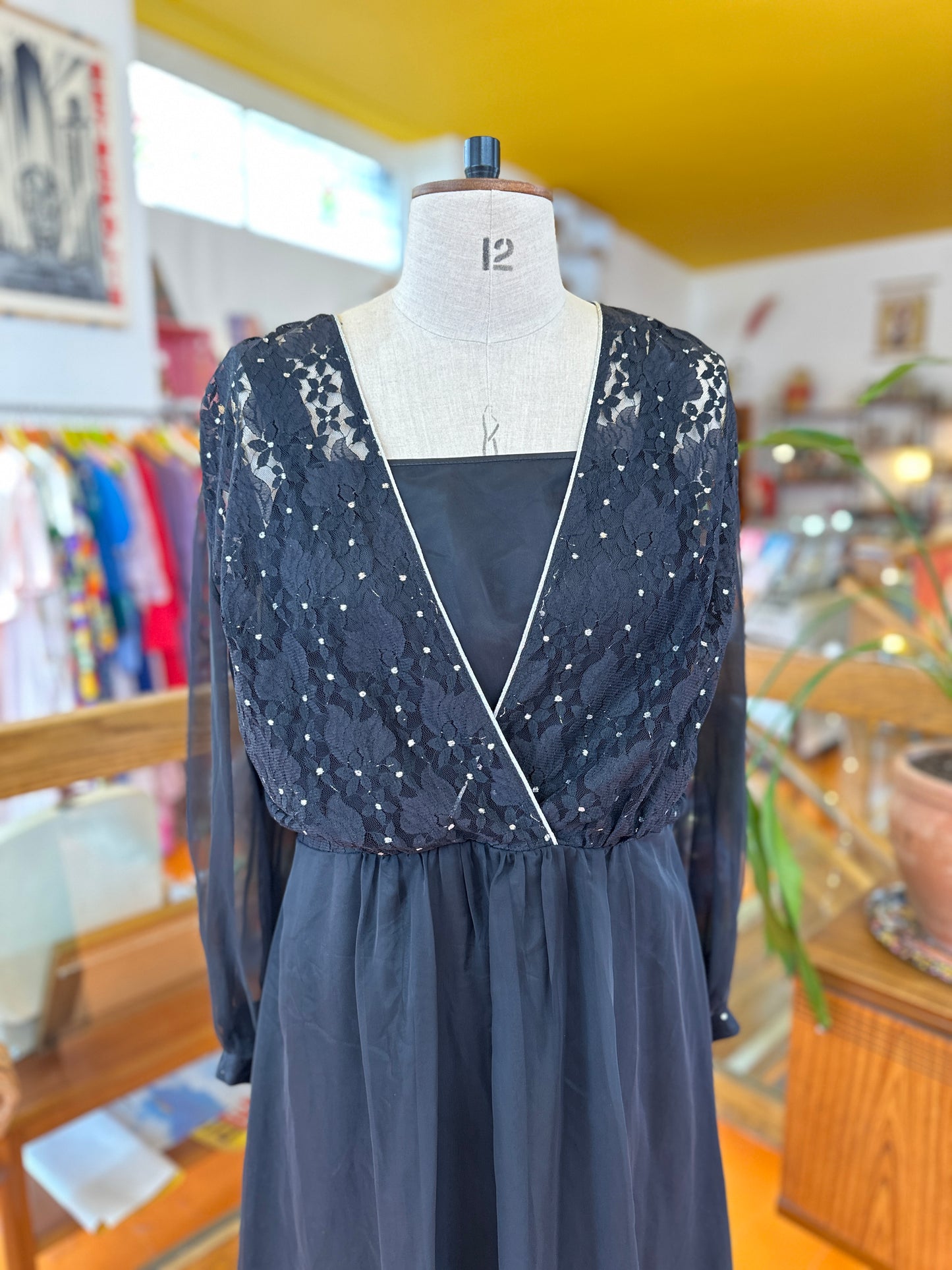 Vintage Lace Overlay Dress