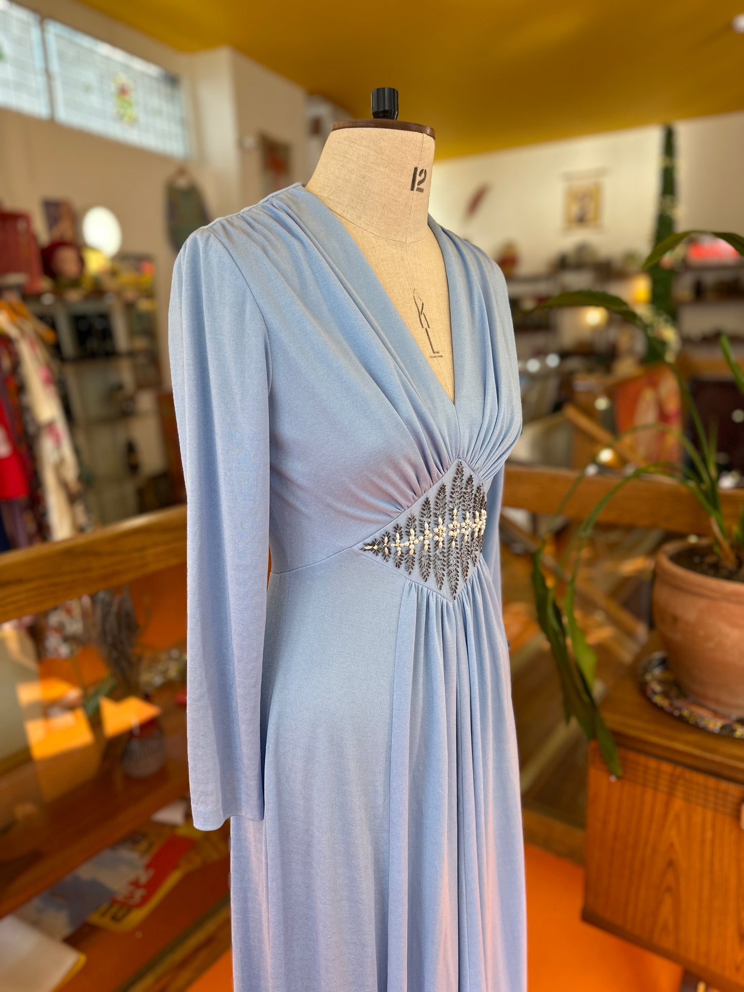 1960s Pale Blue Carnegie Dress with Embellishment