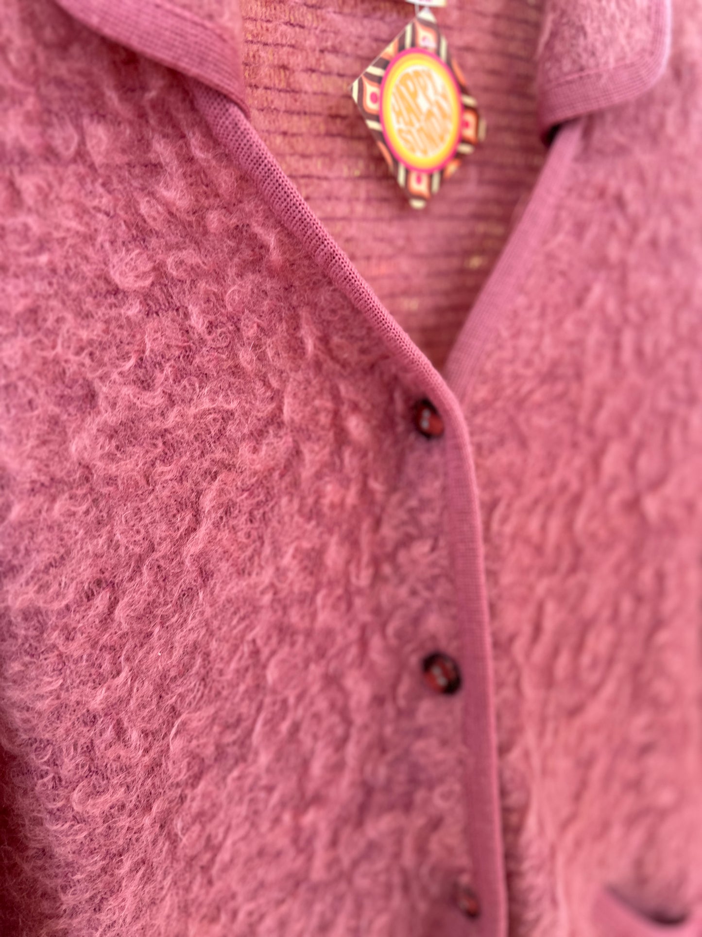 Vintage Pink Fluffy Knit Cardigan Scotland