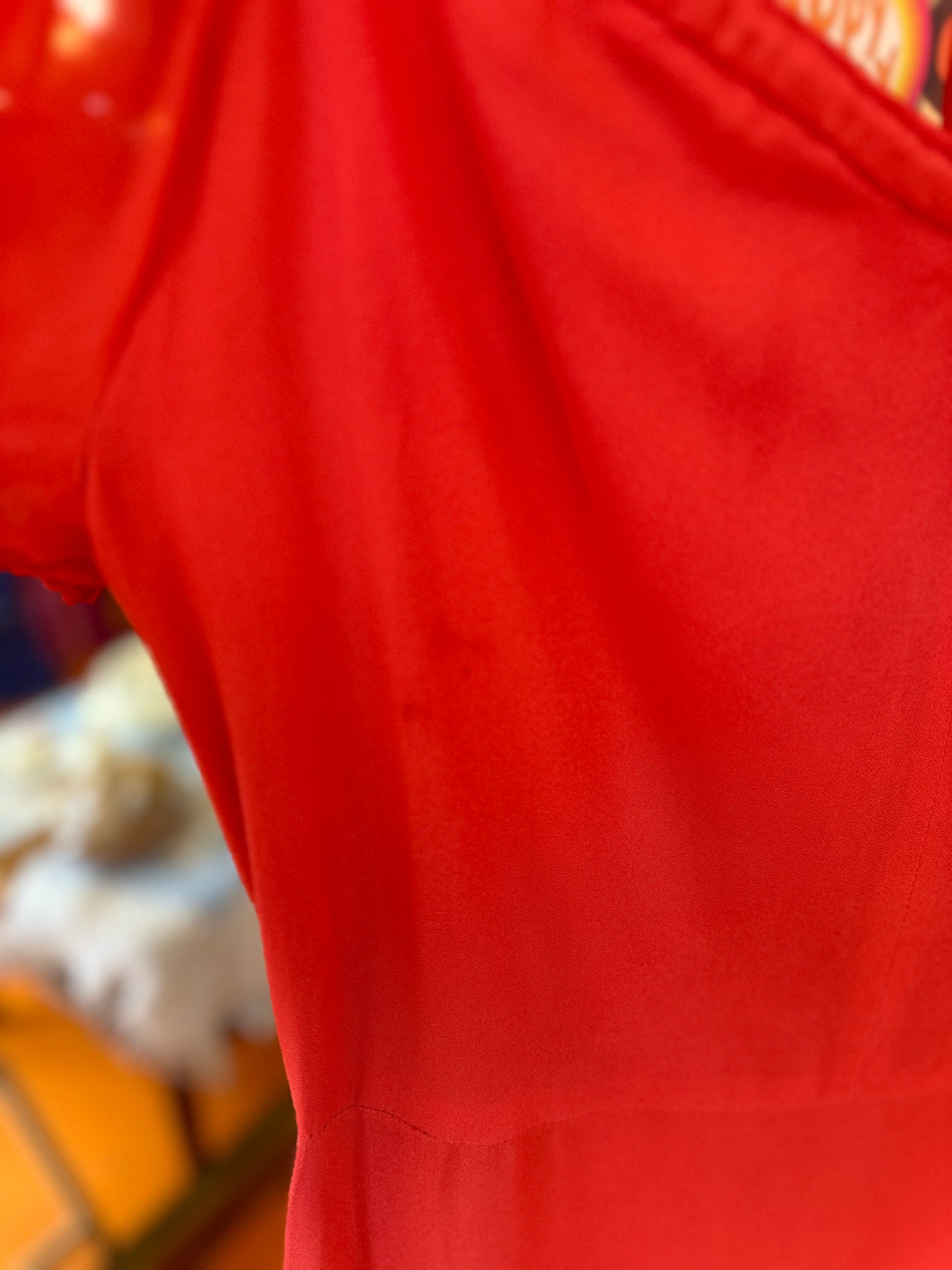 1970s Orange Coral Prairie Dress