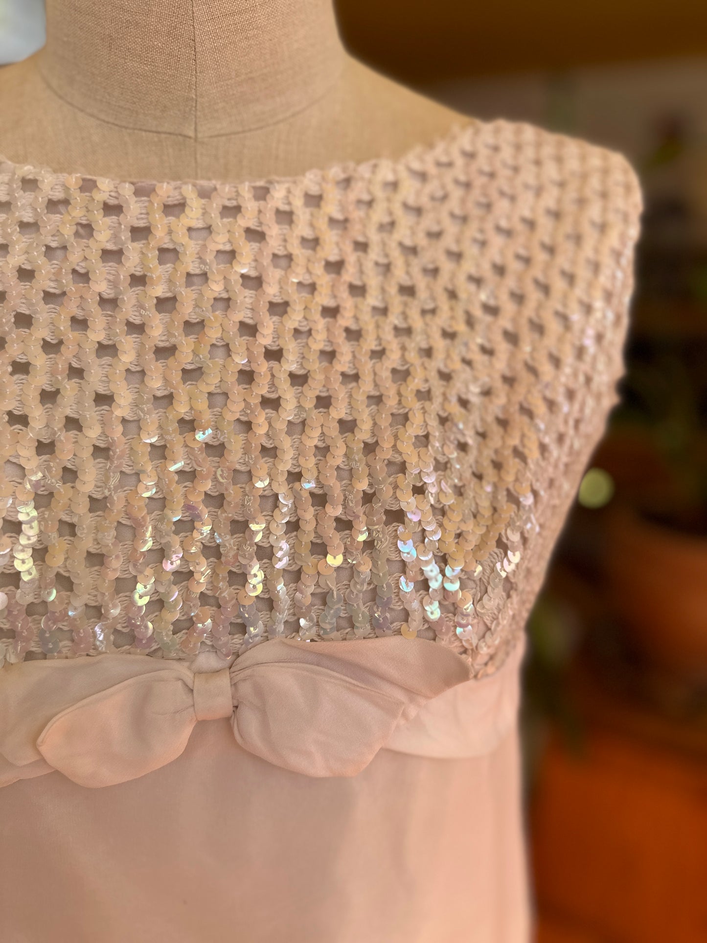 Vintage White Sequin Mini Dress