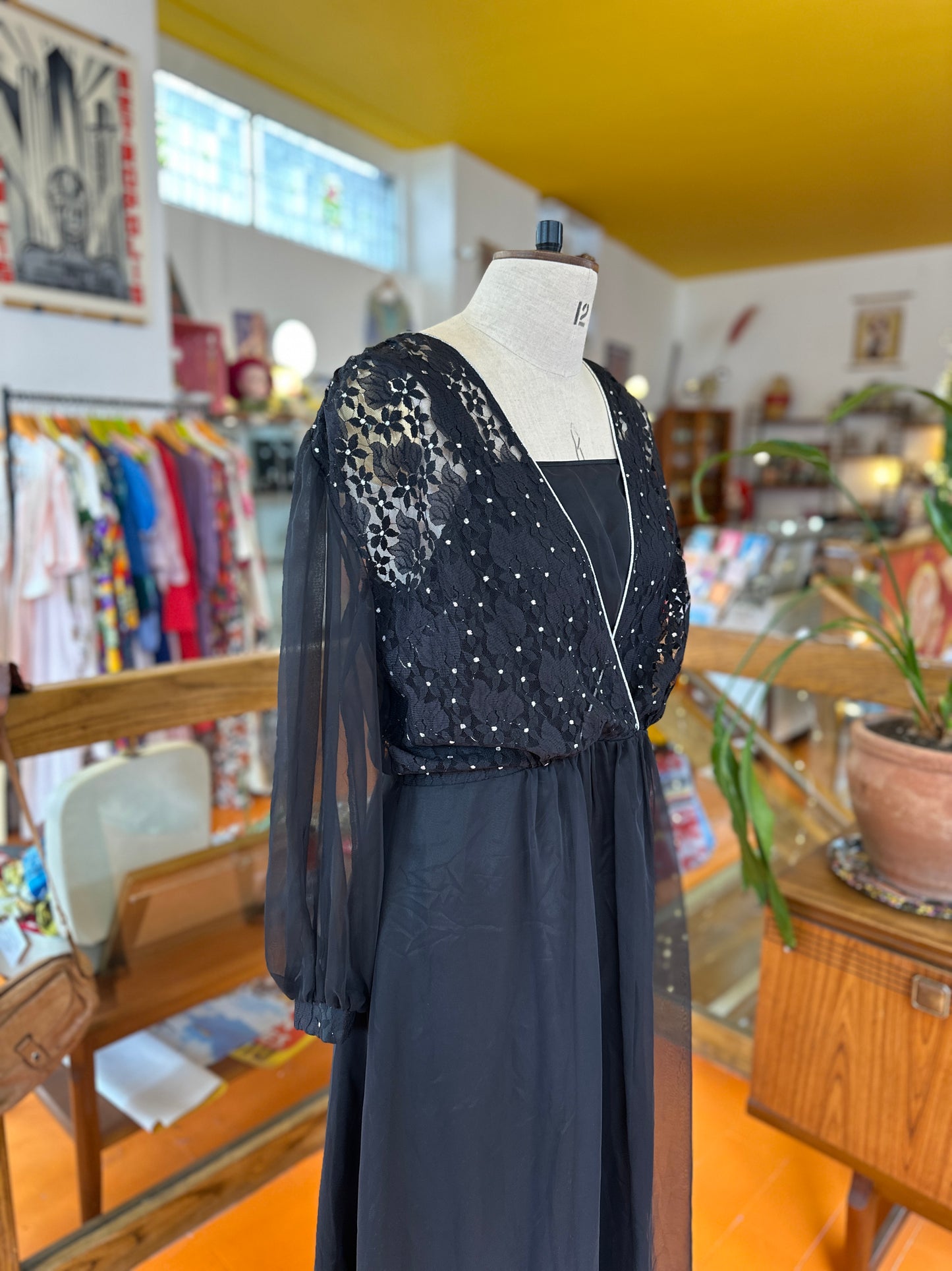 Vintage Lace Overlay Dress