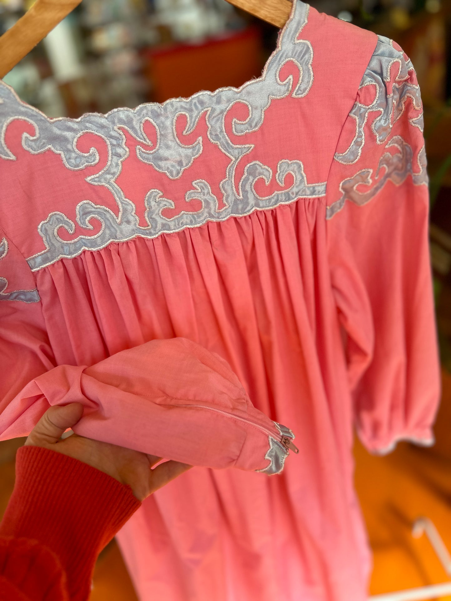 Vintage Pink Nightgown with Embellishments