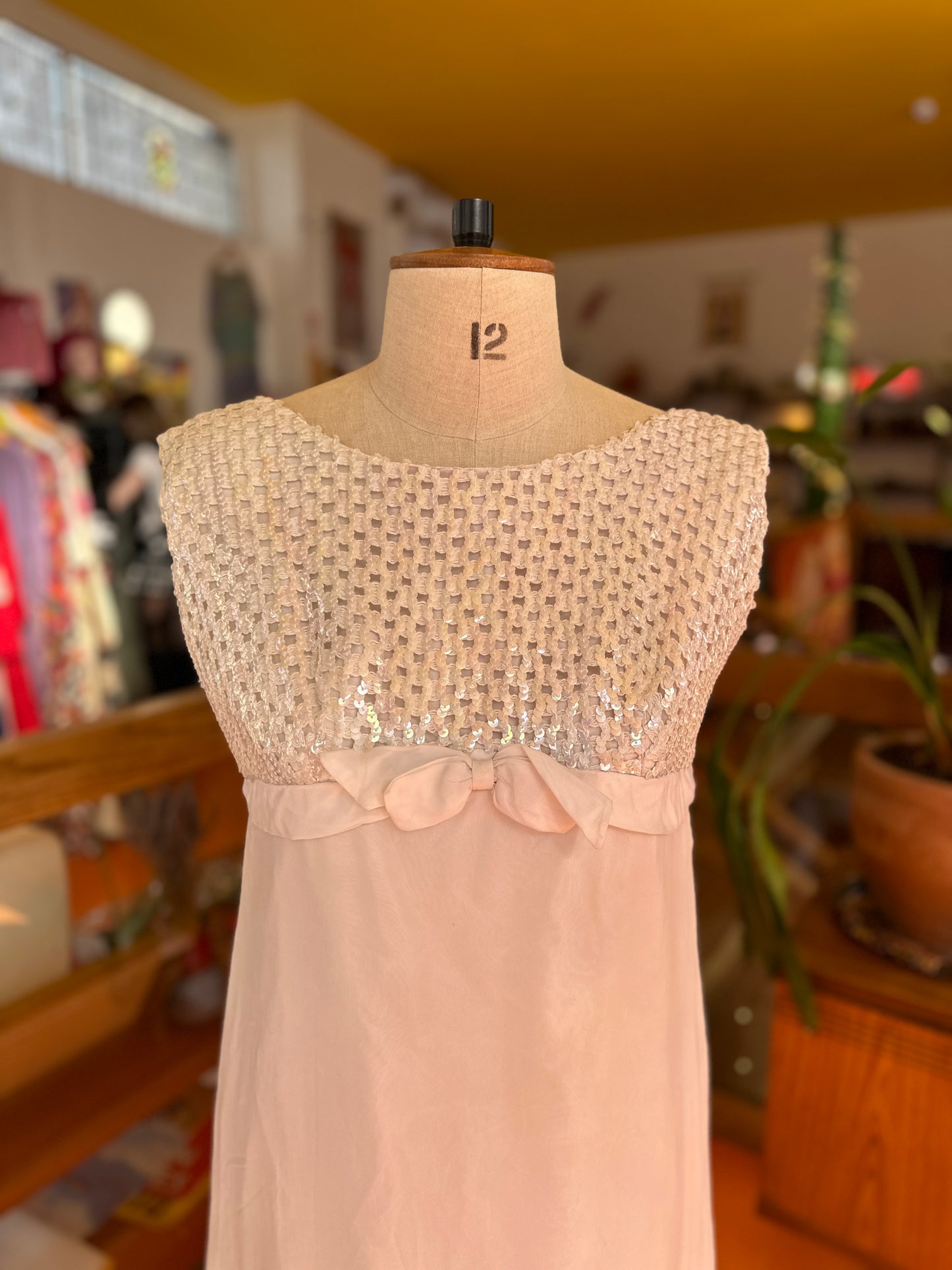 Vintage White Sequin Mini Dress