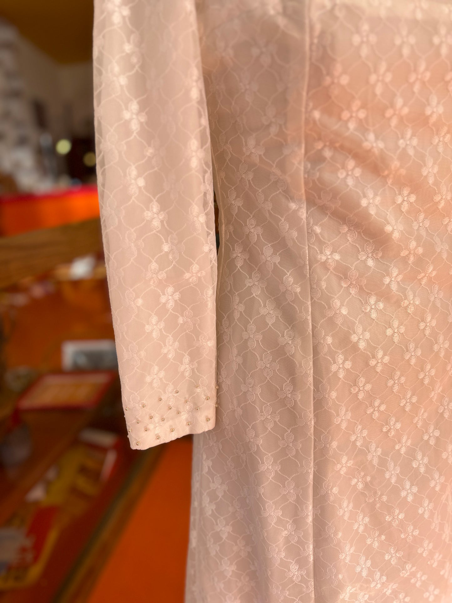 70s Lace White Dress