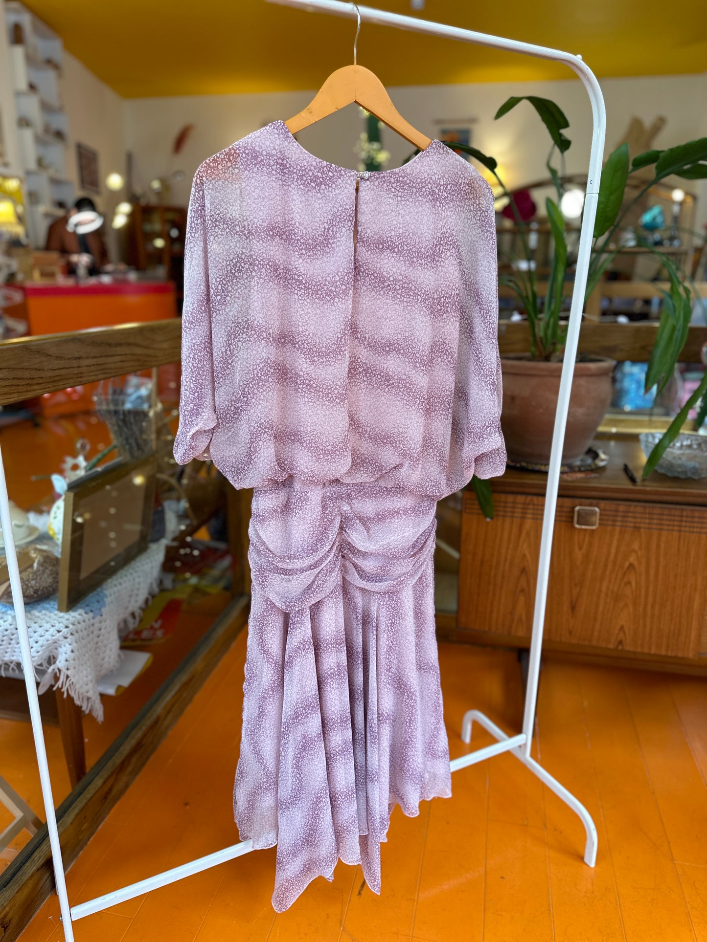 70s Berkertex Ruched Dress in Purple