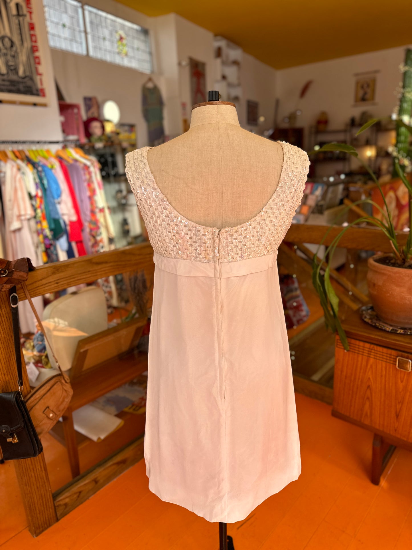 Vintage White Sequin Mini Dress