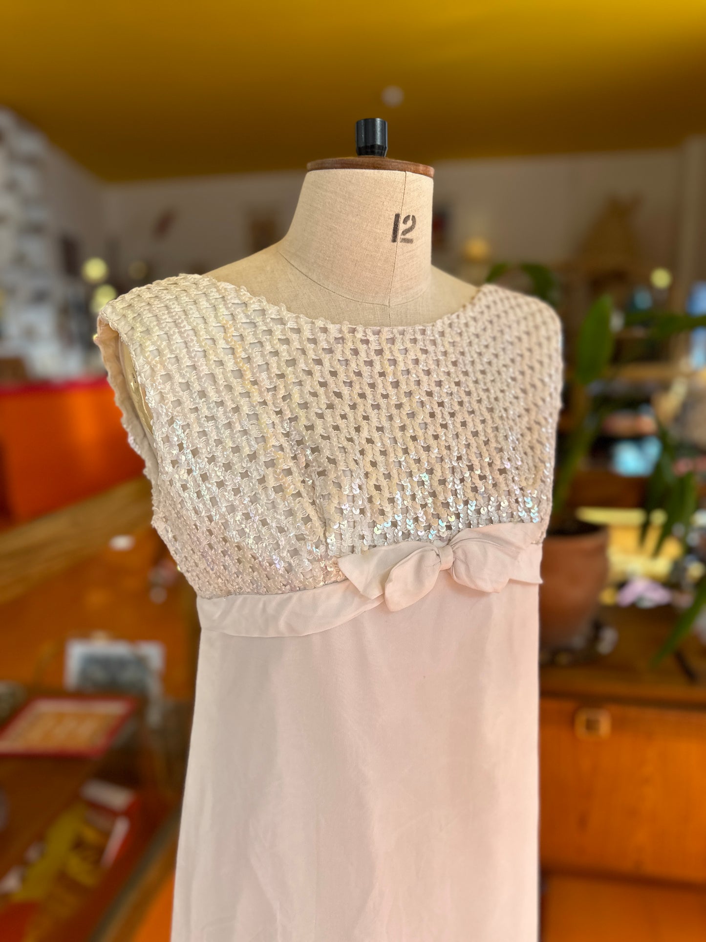 Vintage White Sequin Mini Dress