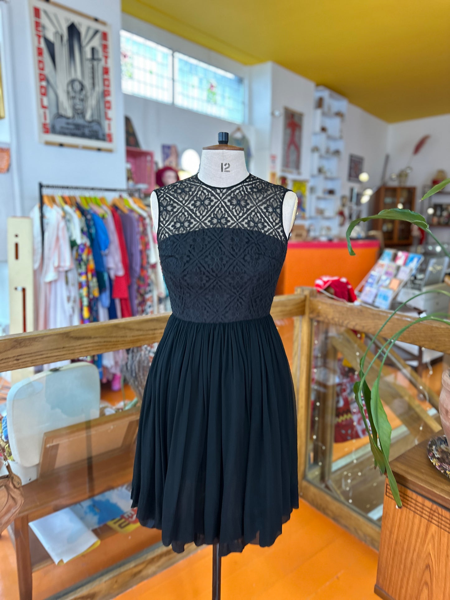 Vintage Black Lace Party Dress