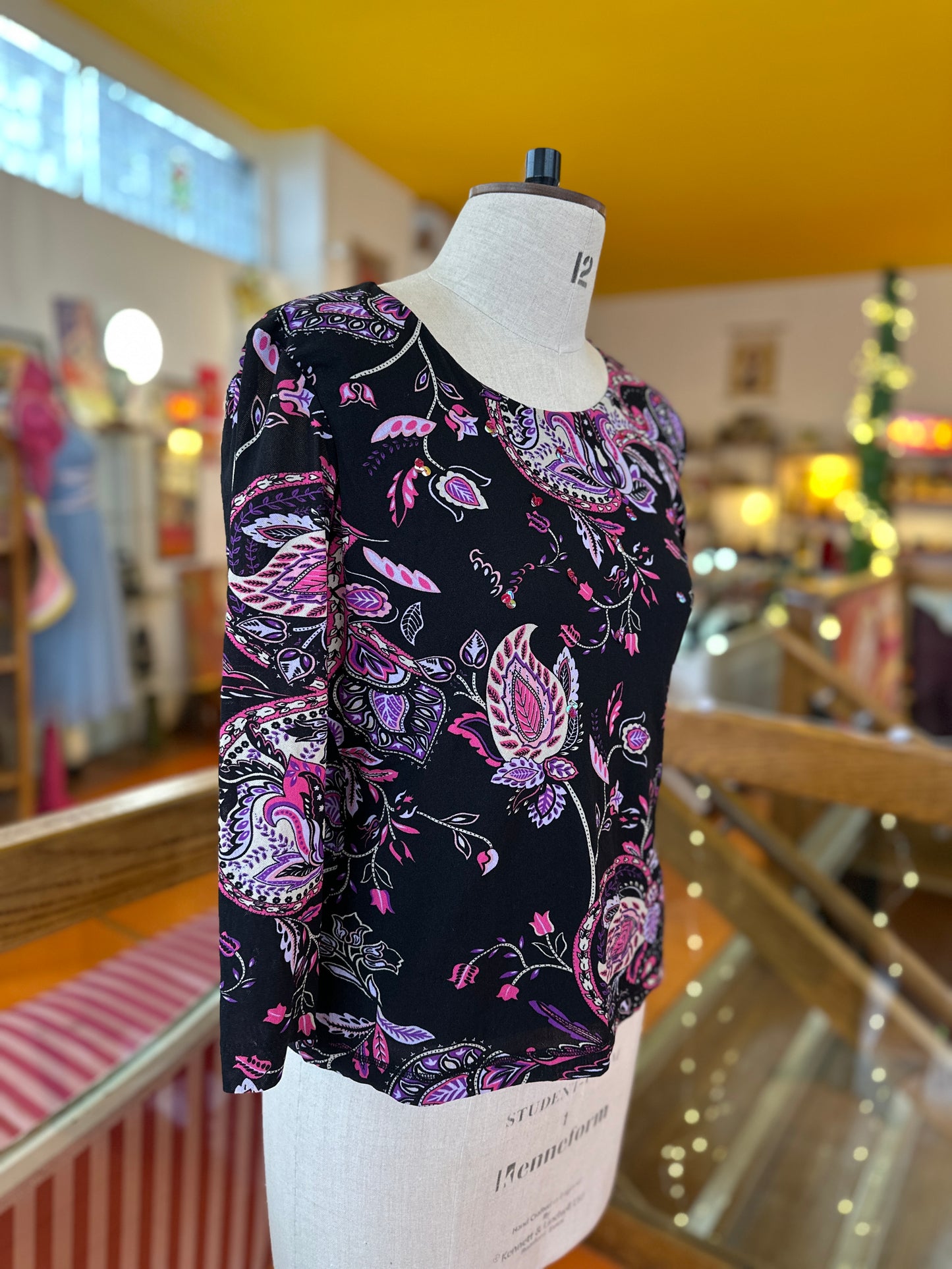Y2K Stretchy Mesh Blouse with Sequin Details