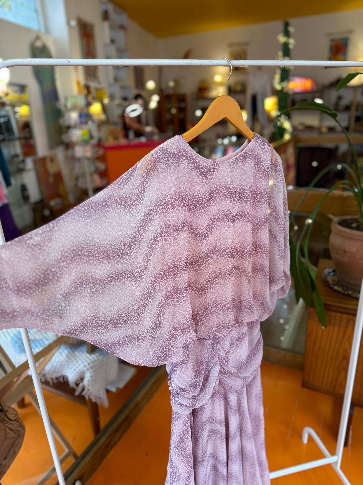 70s Berkertex Ruched Dress in Purple