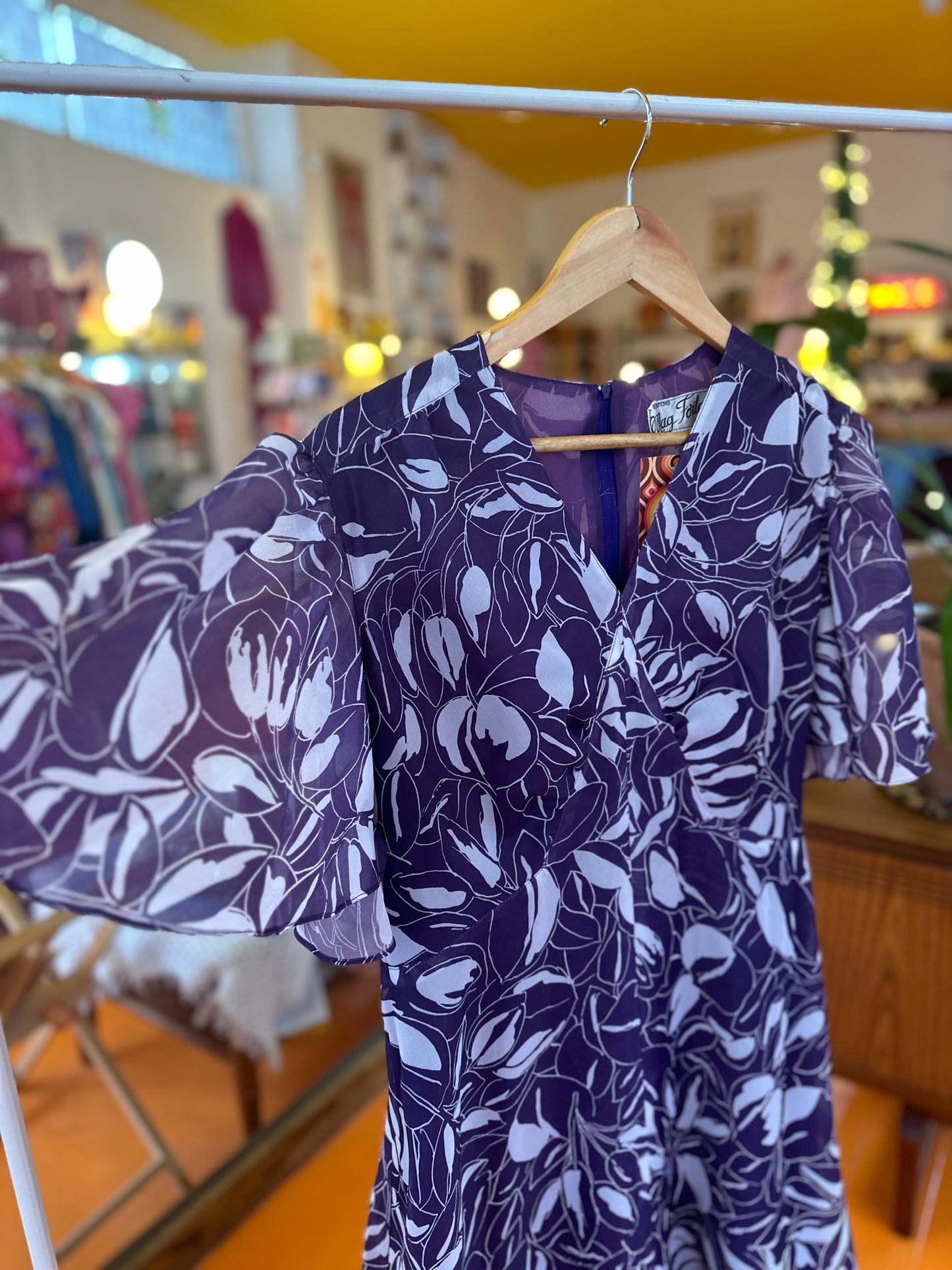 1970s Floaty Sleeve Maxi Dress