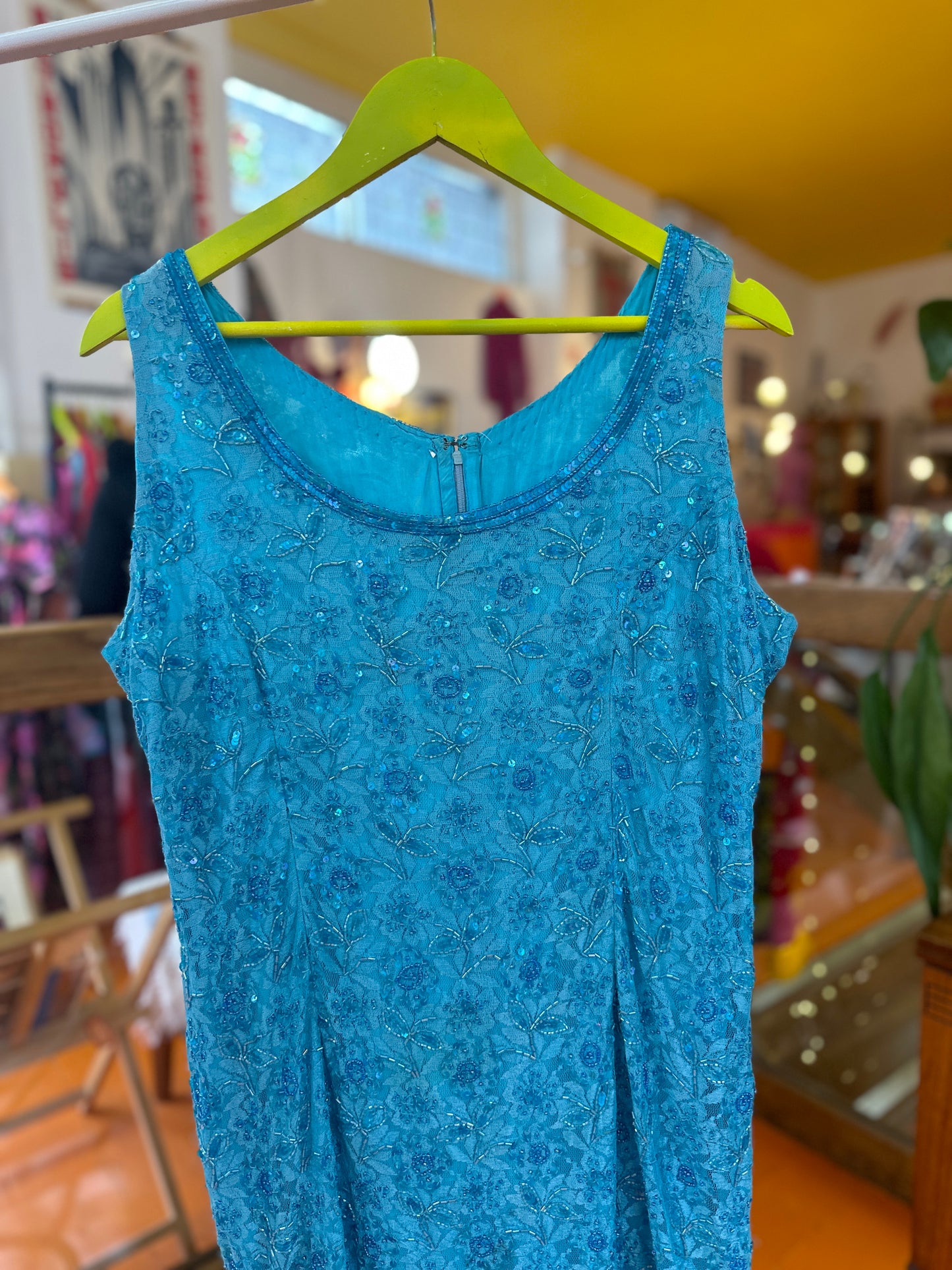Vintage Blue Sequin Dress