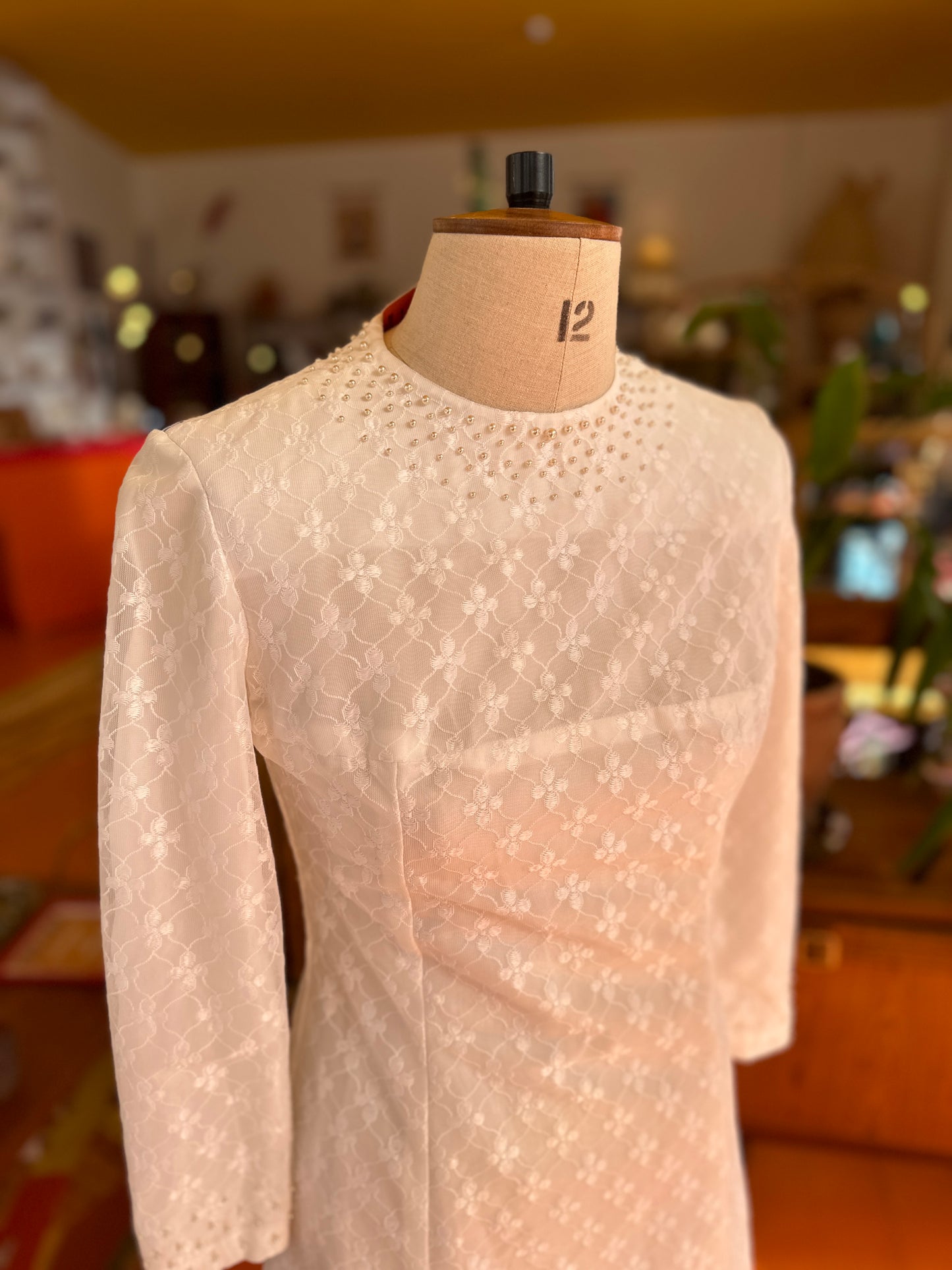 70s Lace White Dress