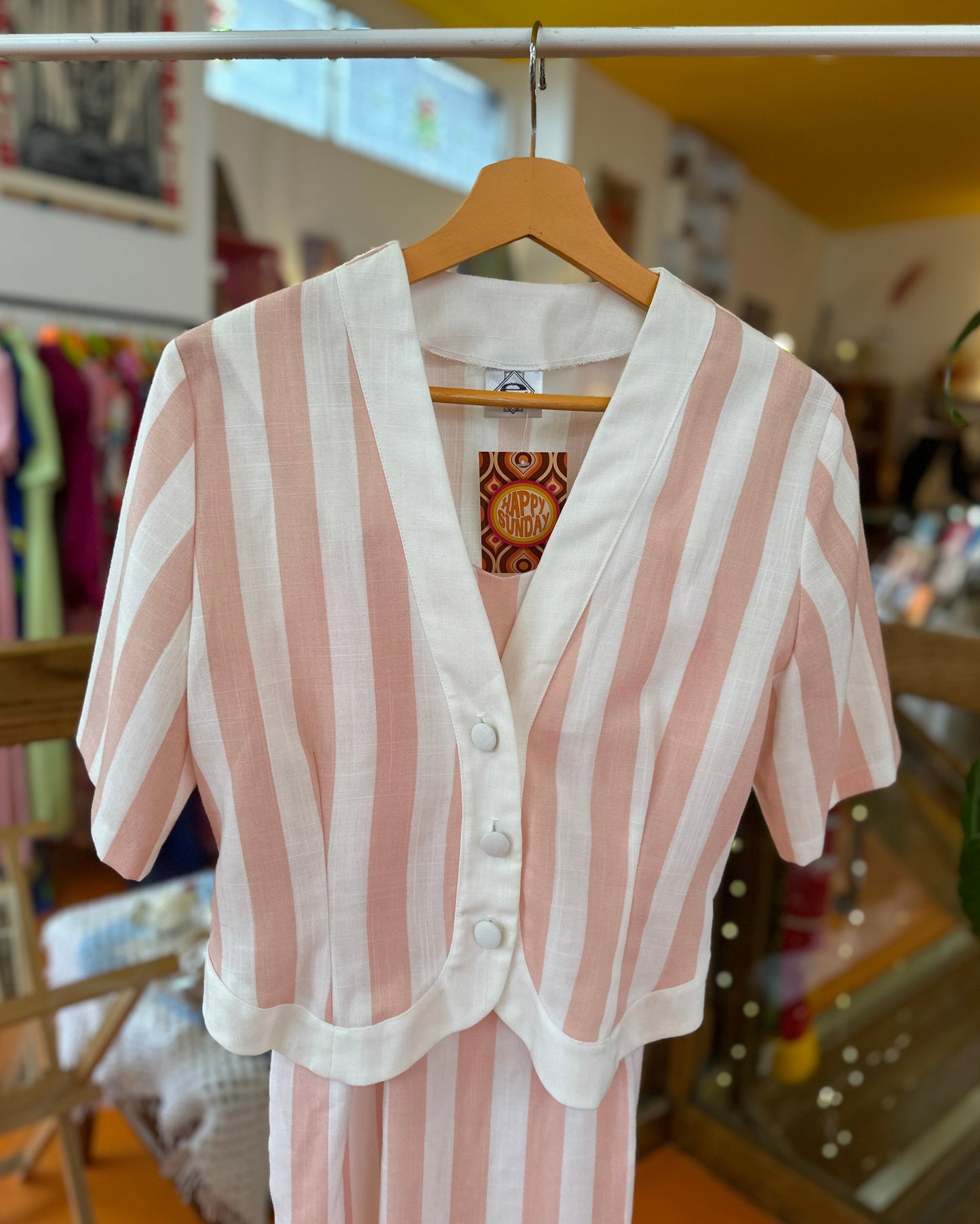 1980s does 50s Candy Stripe Dress and Jacket set