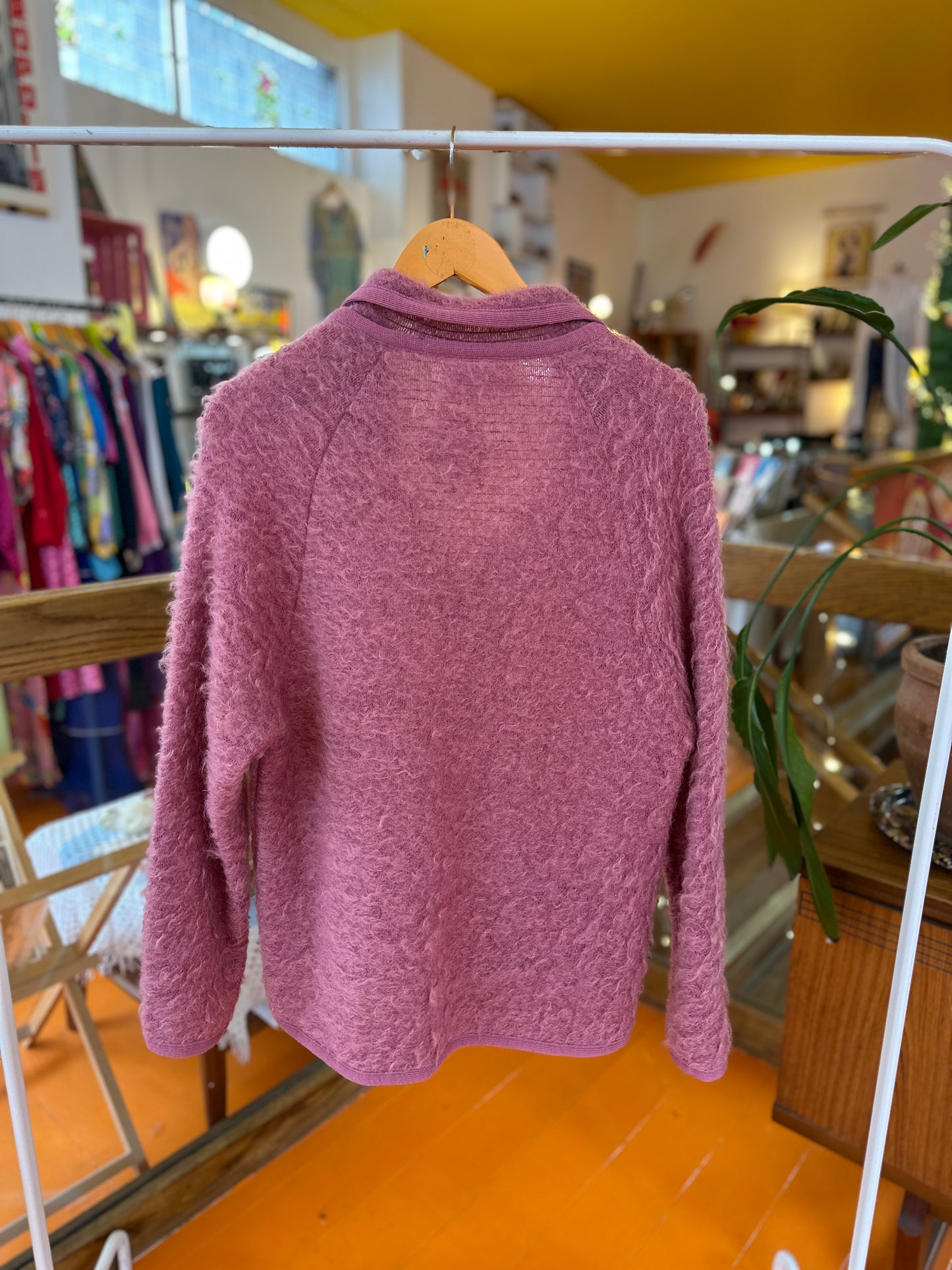 Vintage Pink Fluffy Knit Cardigan Scotland