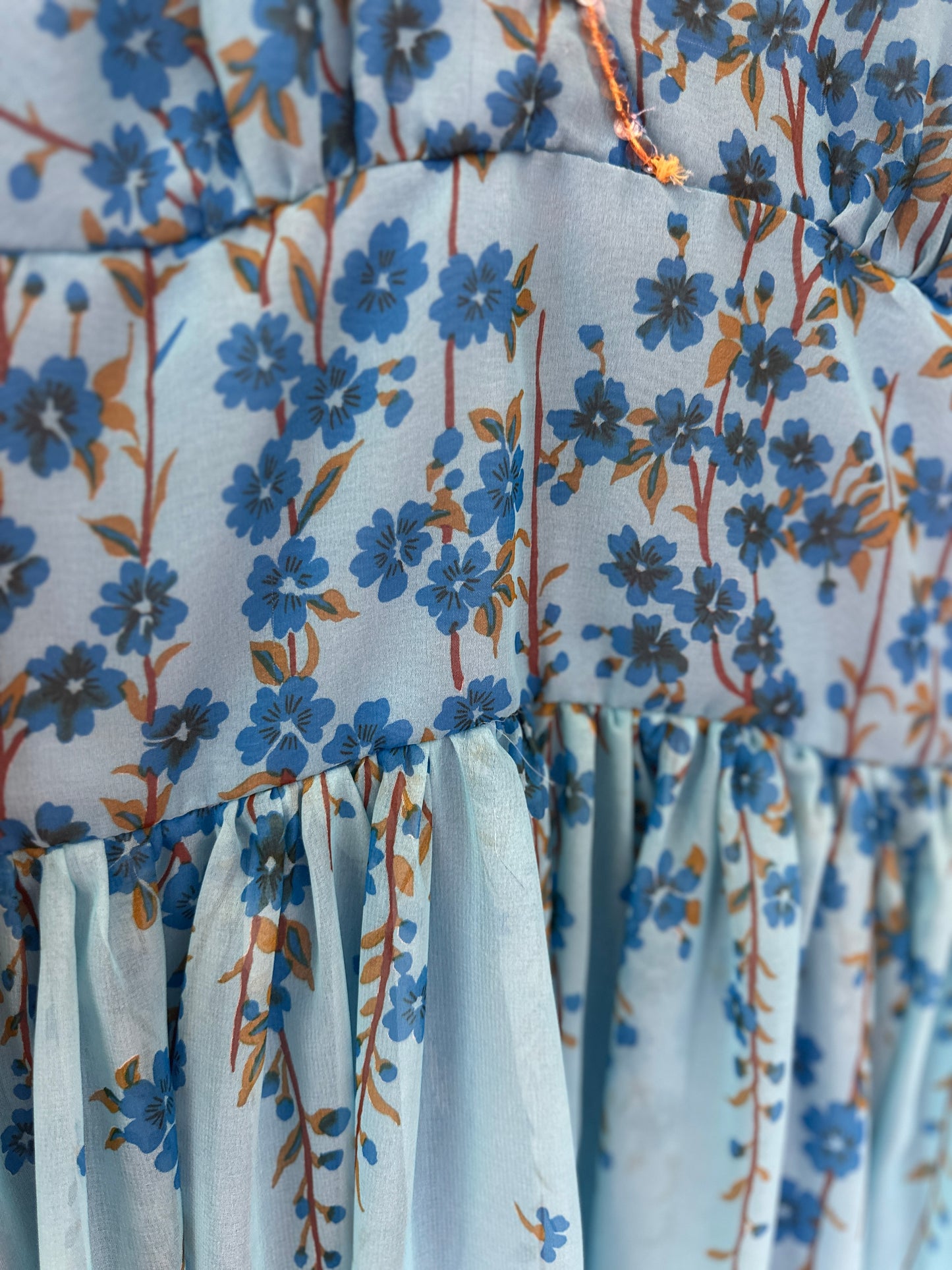 Vintage Blue Floral Dress