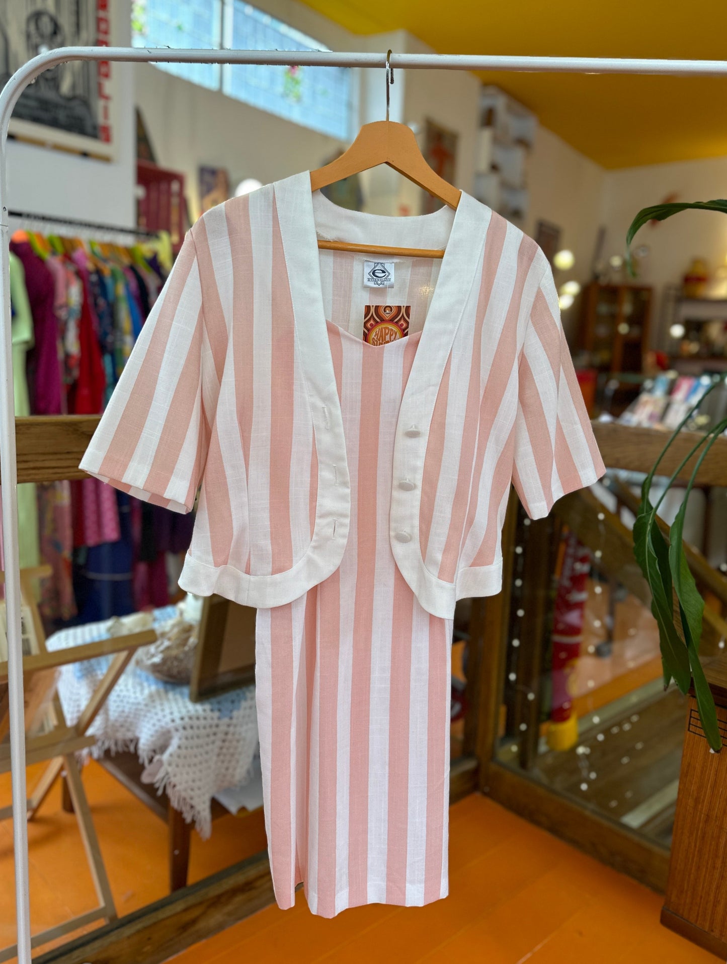 1980s does 50s Candy Stripe Dress and Jacket set