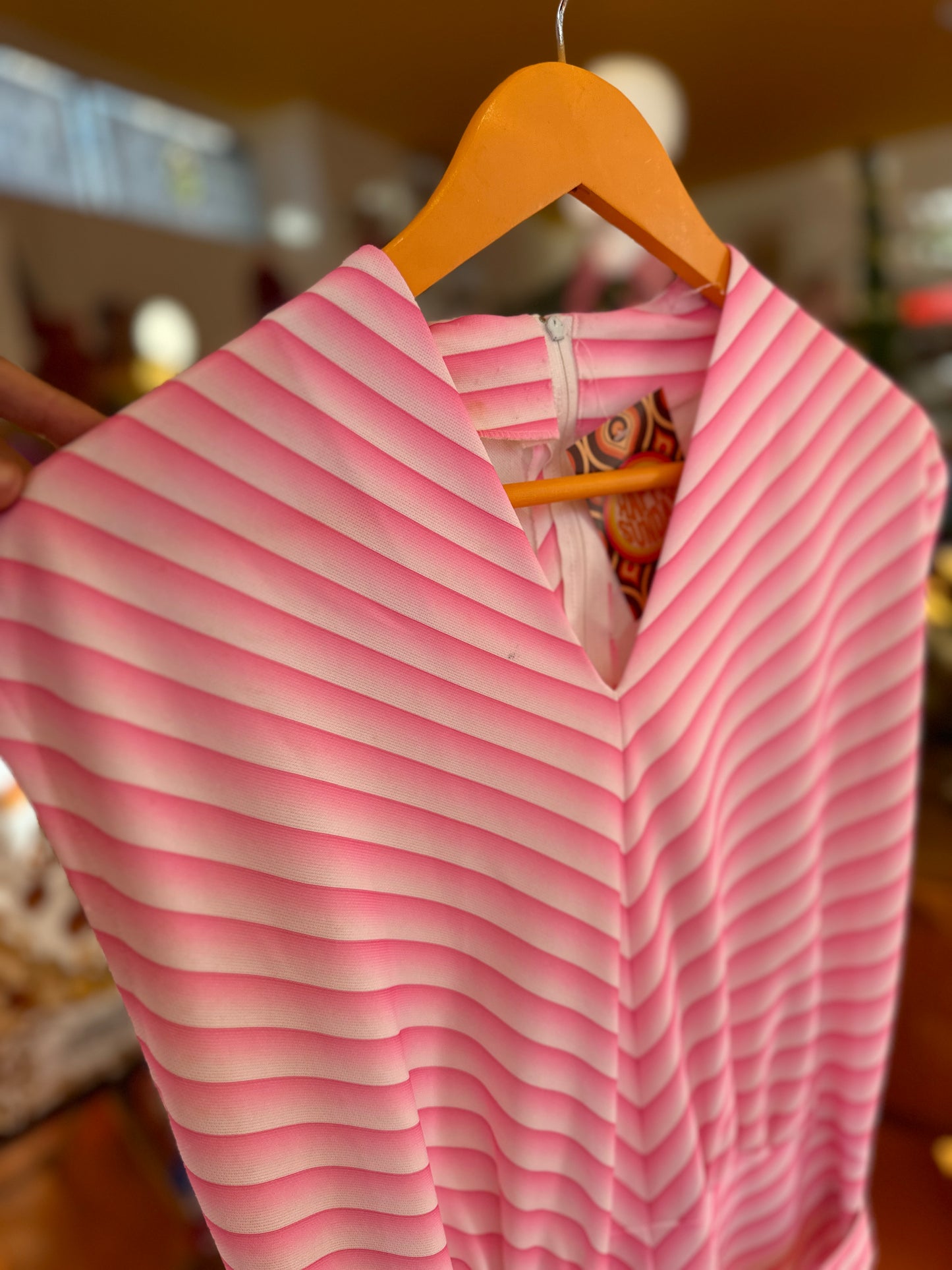 70s Pink Stripe Dress with Belt