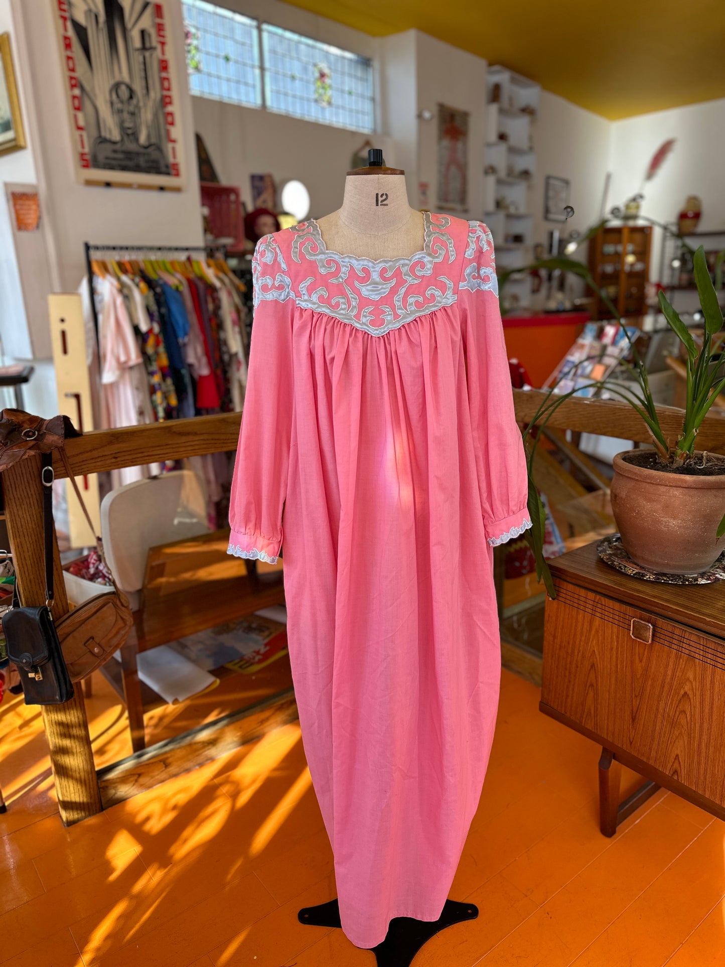 Vintage Pink Nightgown with Embellishments