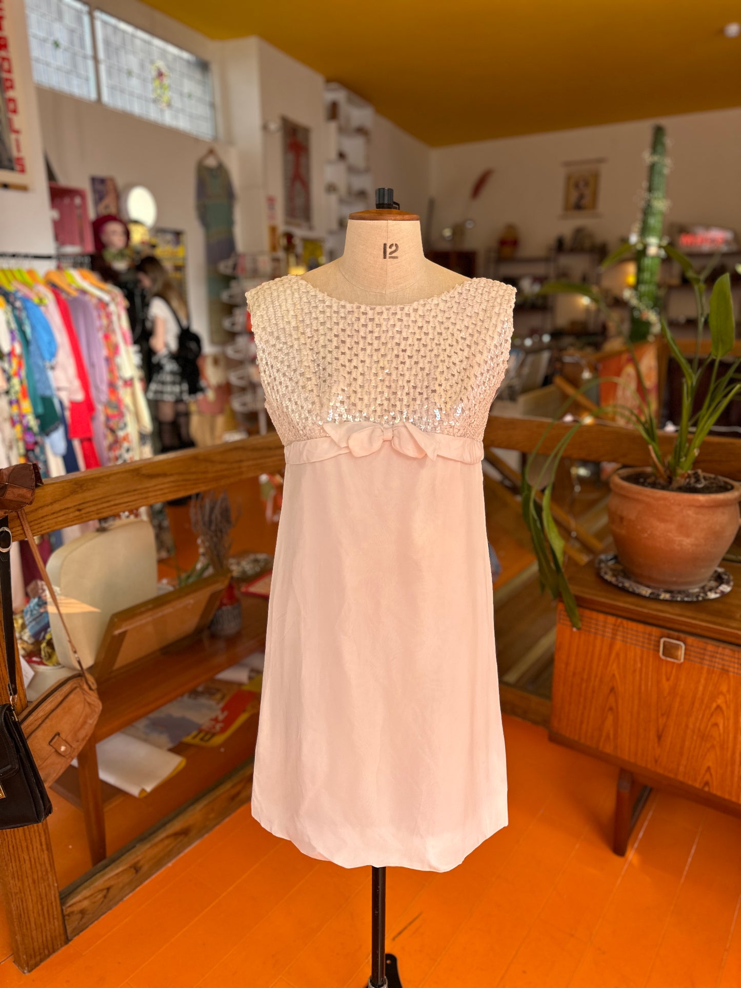 Vintage White Sequin Mini Dress